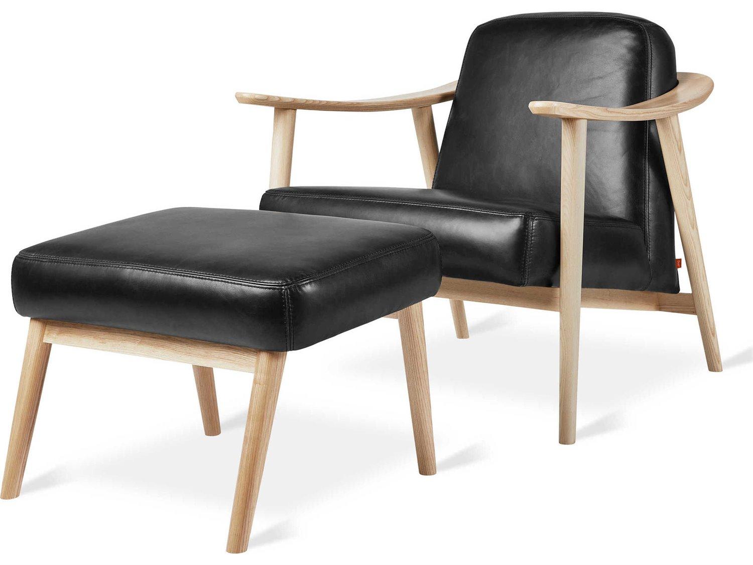 Gus* Modern Baltic Black Leather Accent Chair