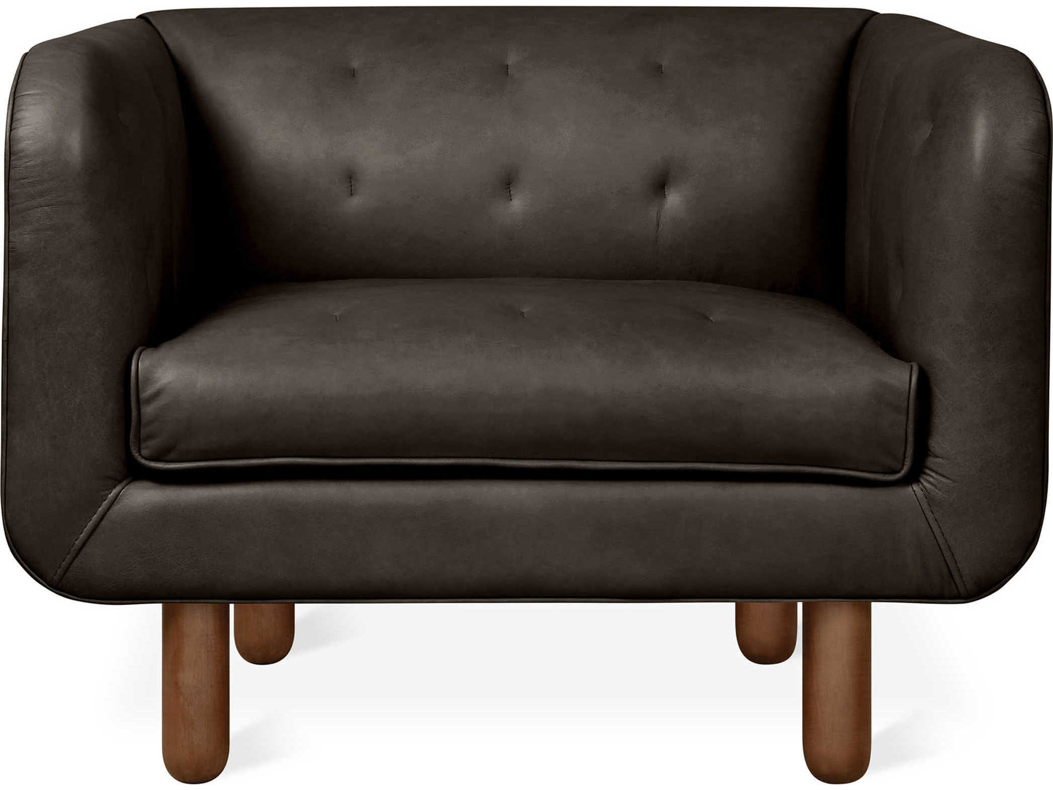 Gus* Modern Beaconsfield Black Leather Accent Chair
