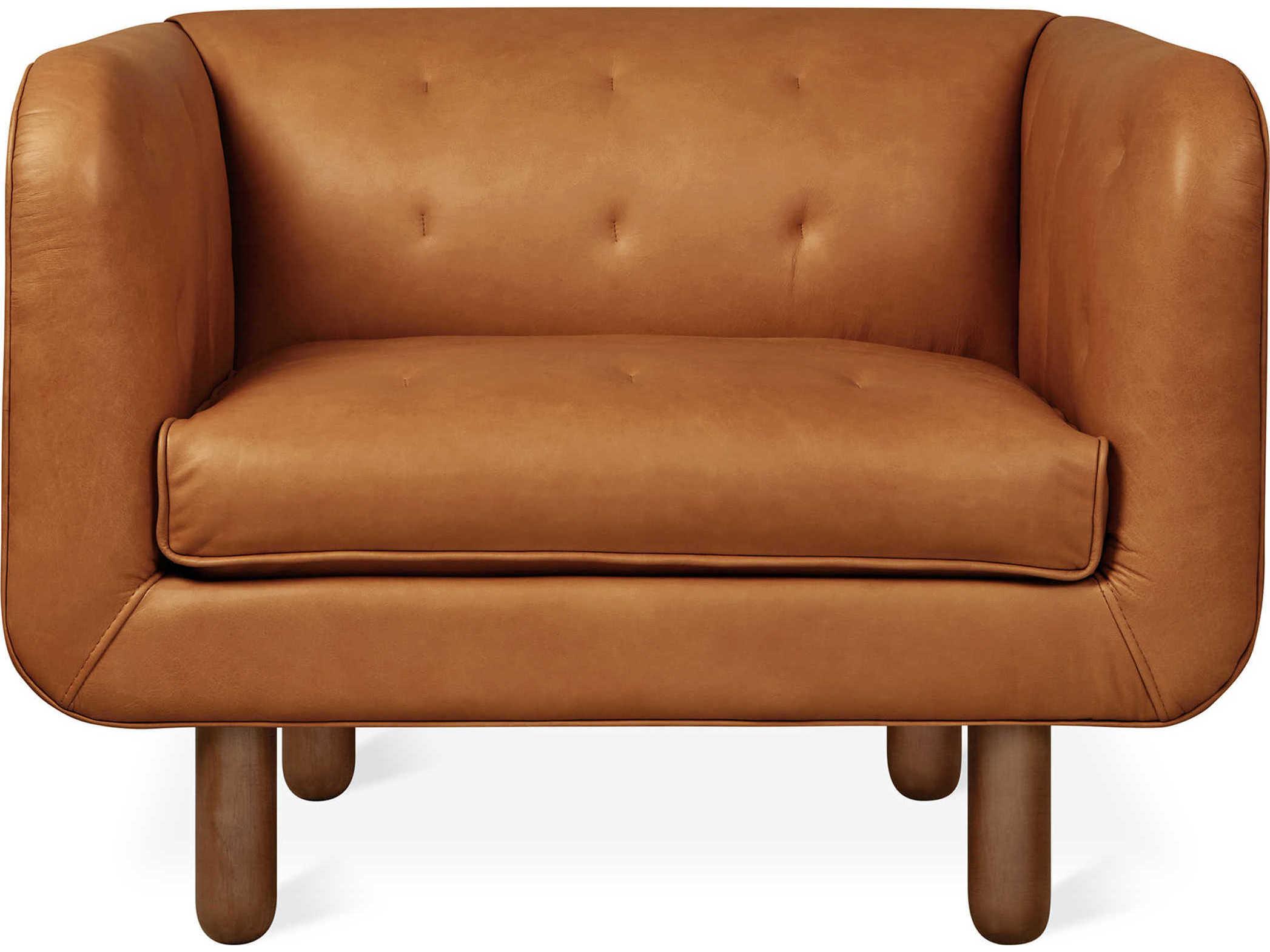 Gus* Modern Beaconsfield Brown Leather Accent Chair