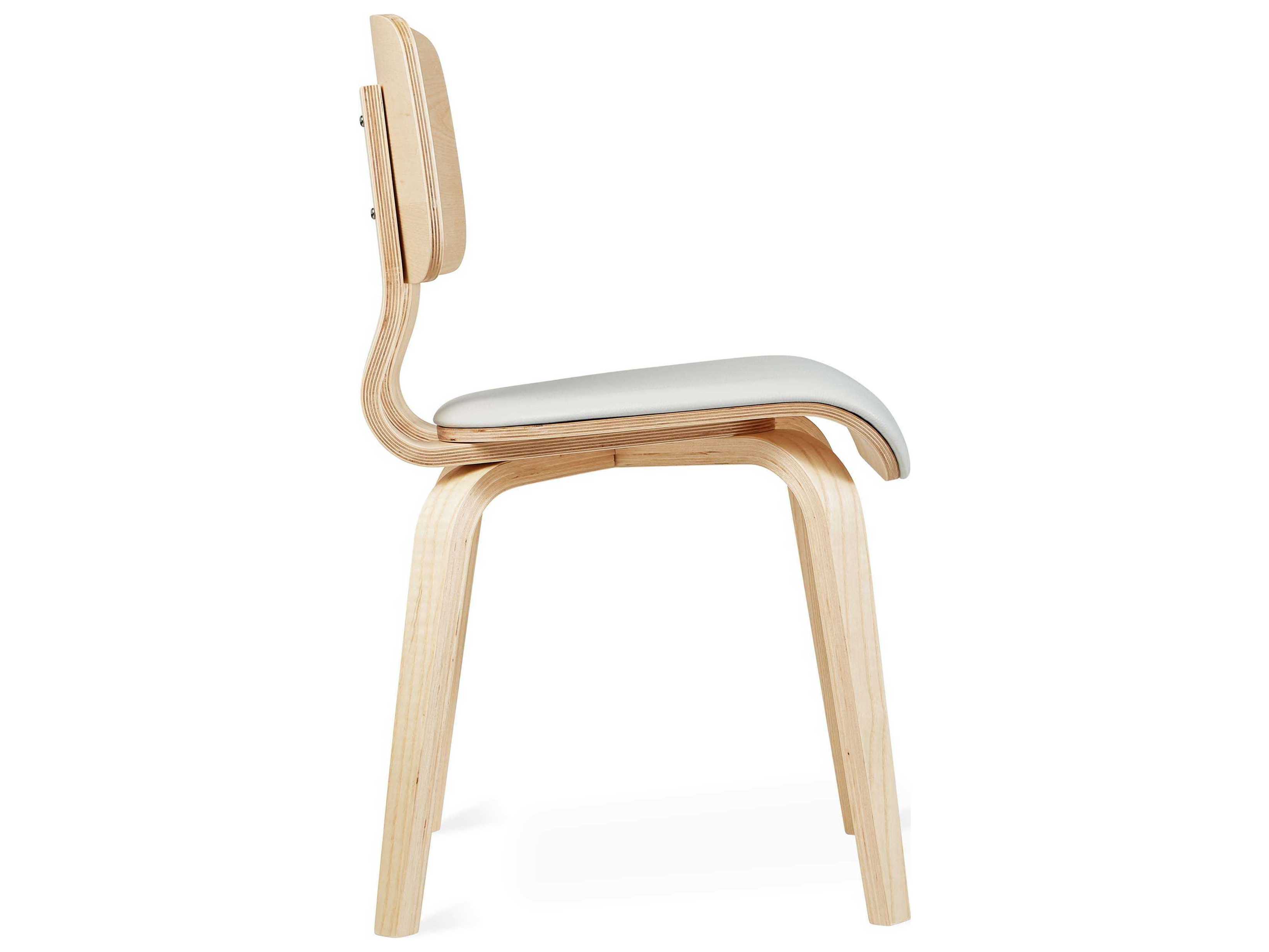 Gus* Modern Cardinal Leather Ash Wood Brown Upholstered Side Dining Chair