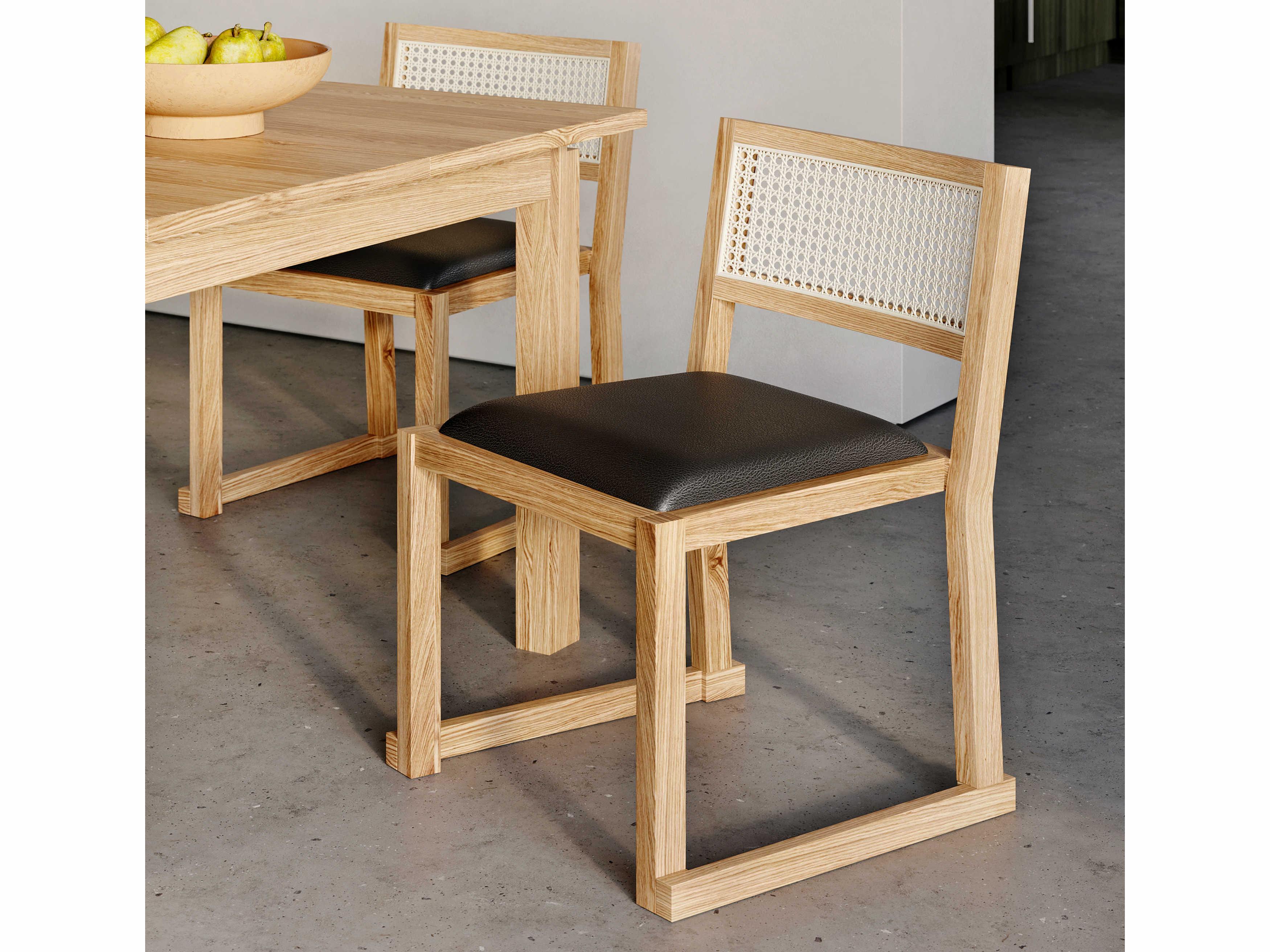 Gus* Modern Eglinton Oak Wood Black Side Dining Chair