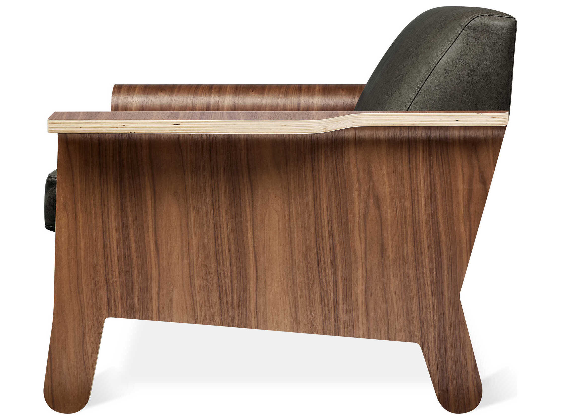 Gus* Modern Lodge Vegan Appleskin Licorice Black Leather Accent Chair