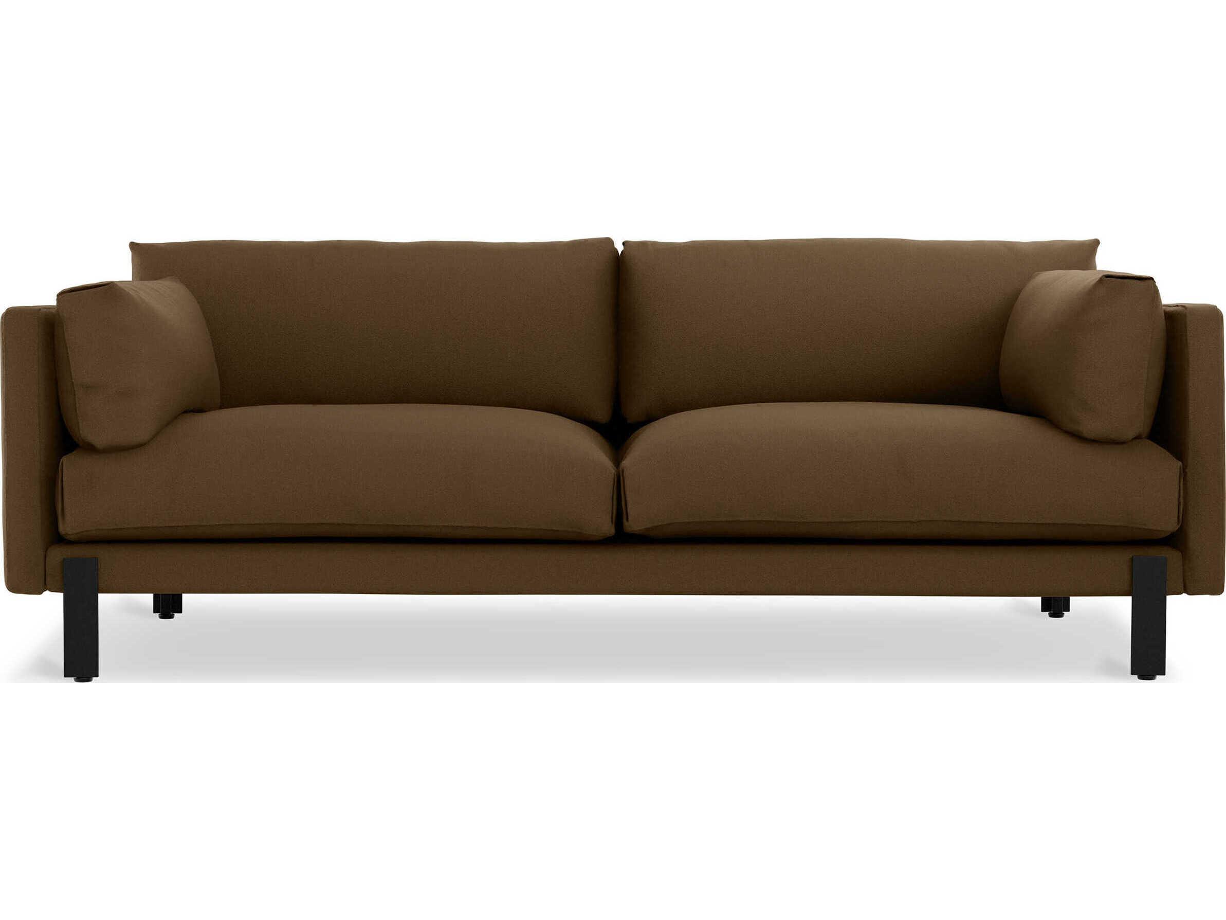 Gus* Modern Silverlake Velvet Cocoa Brown Upholstered Sofa