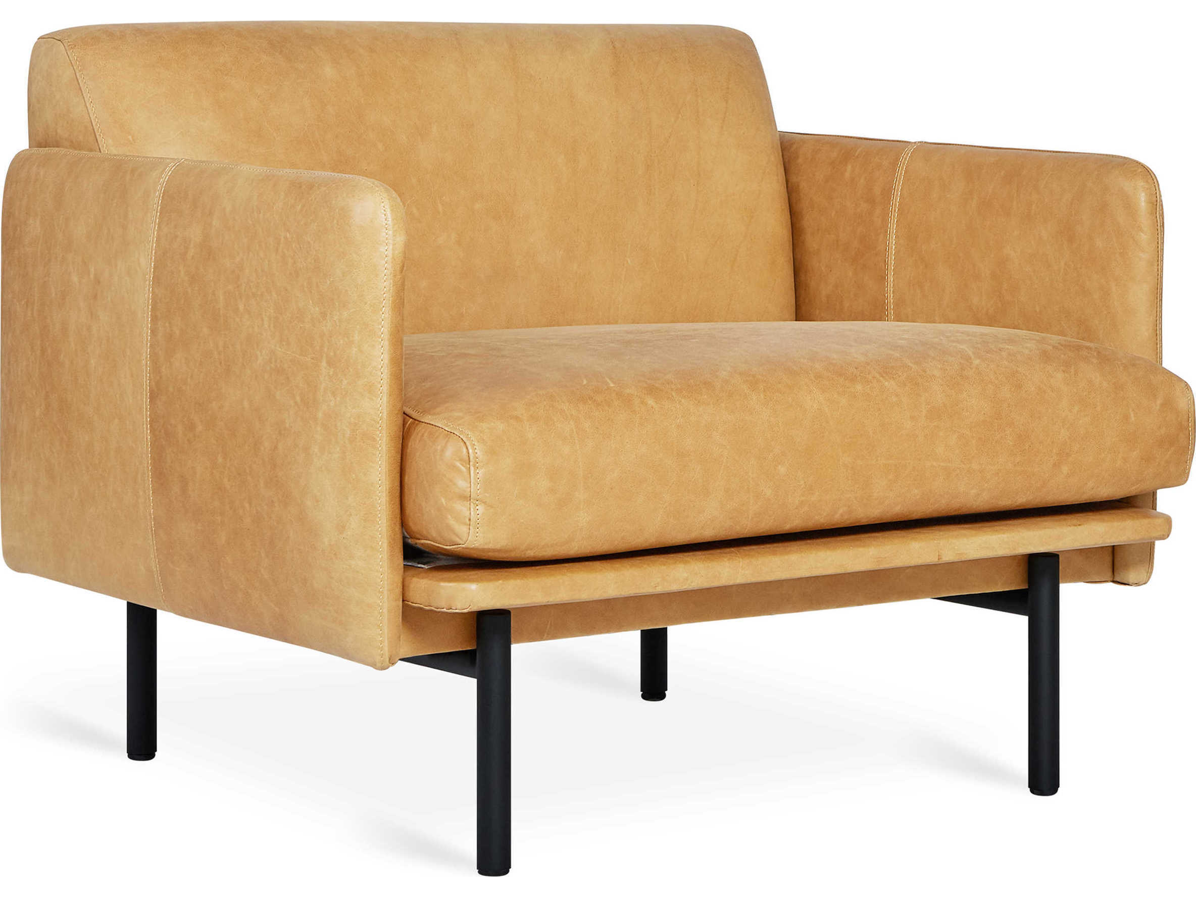 Gus* Modern Foundry Brown Leather Accent Chair