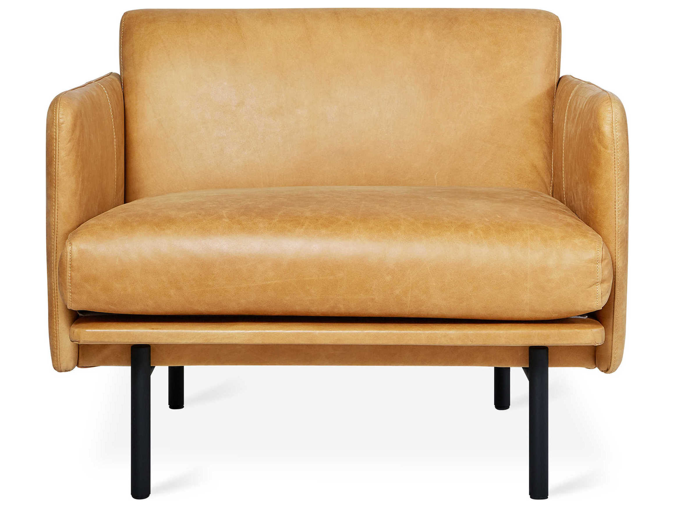 Gus* Modern Foundry Brown Leather Accent Chair