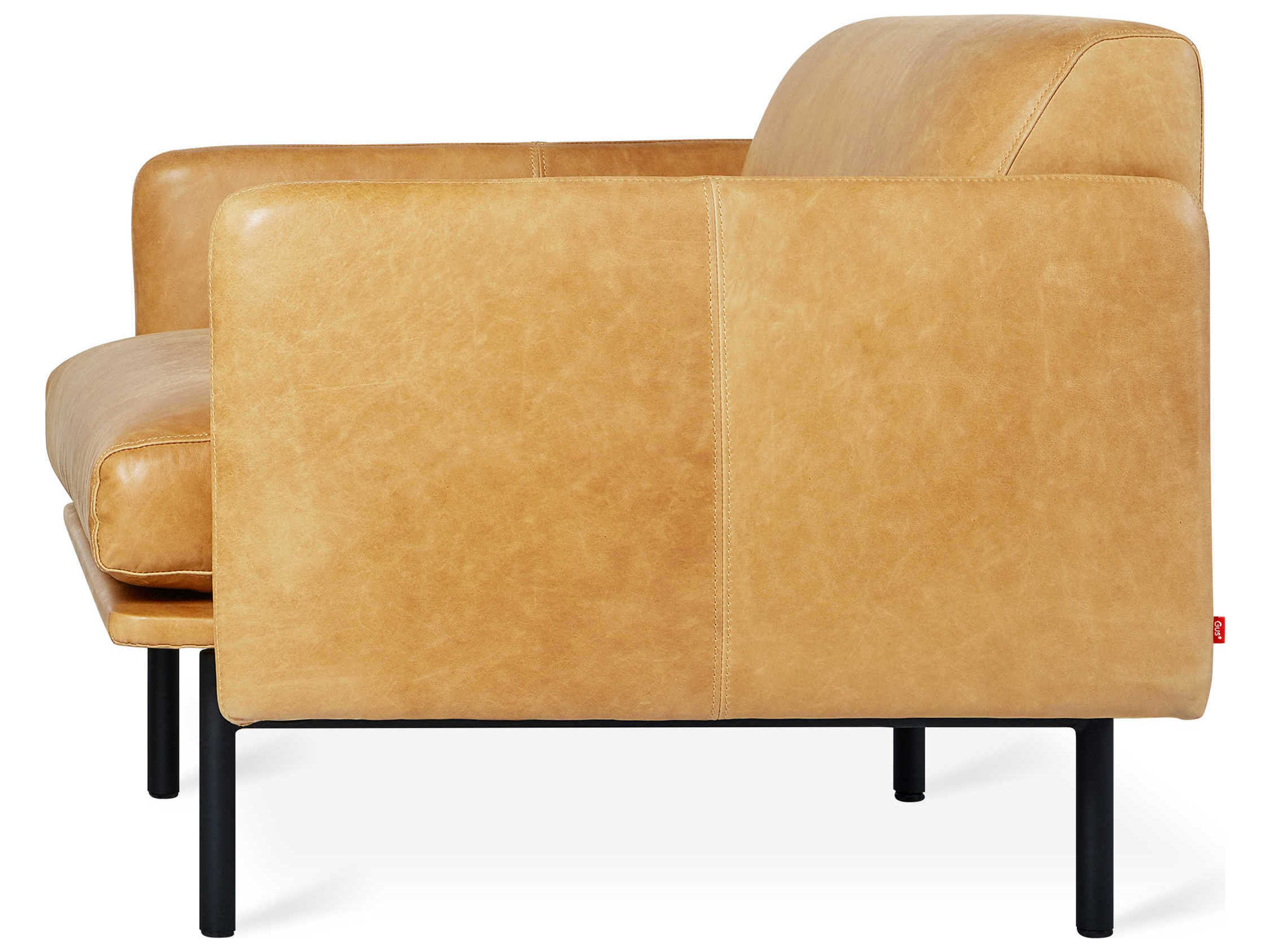 Gus* Modern Foundry Brown Leather Accent Chair