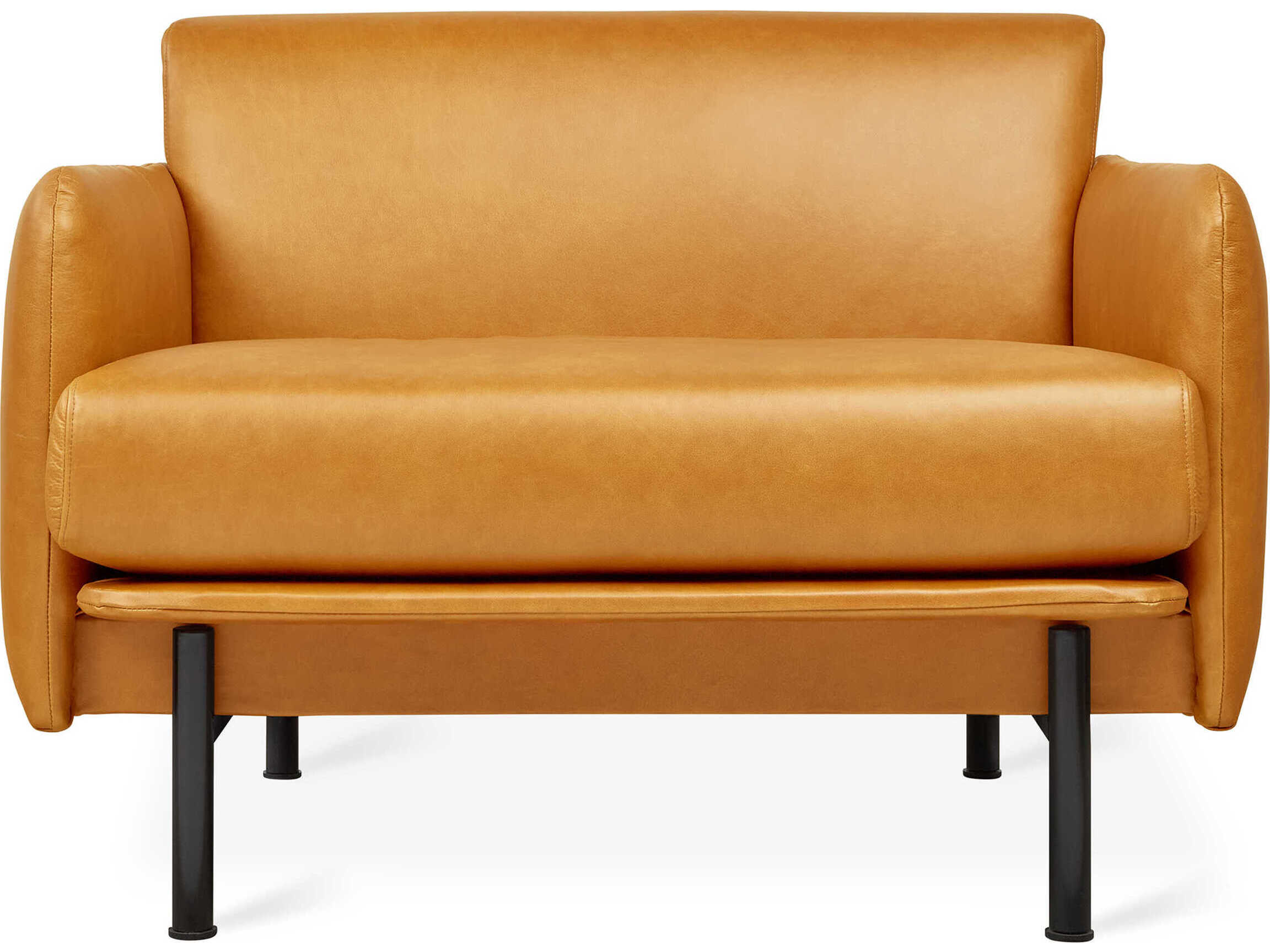 Gus* Modern Foundry Brown Leather Accent Chair