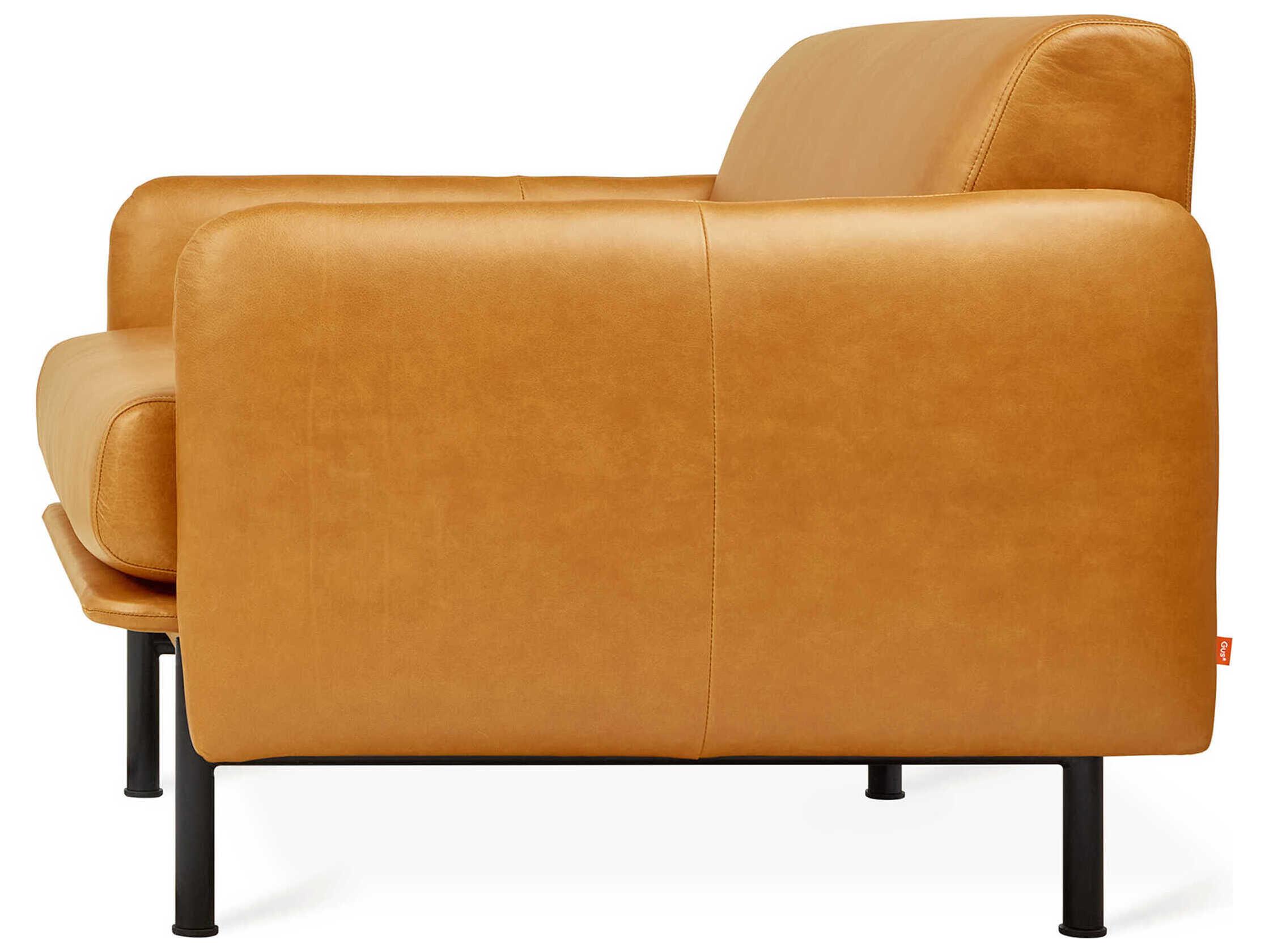 Gus* Modern Foundry Brown Leather Accent Chair