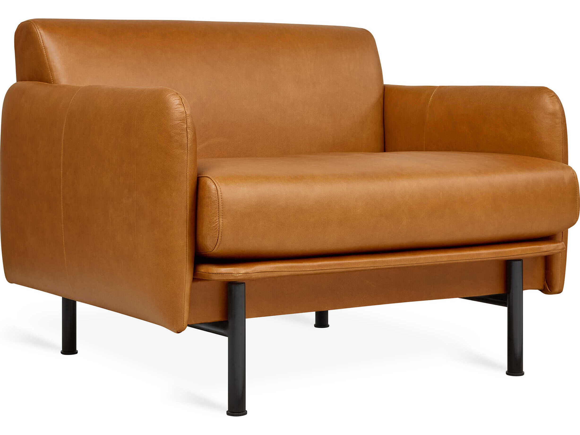 Gus* Modern Foundry Brown Leather Accent Chair