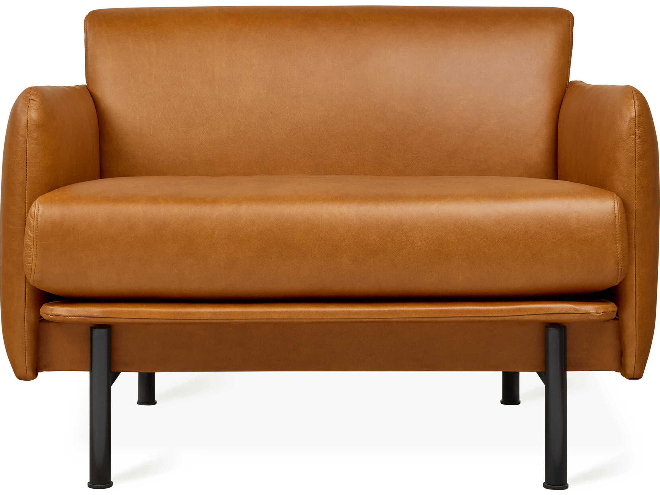 Gus* Modern Foundry Brown Leather Accent Chair