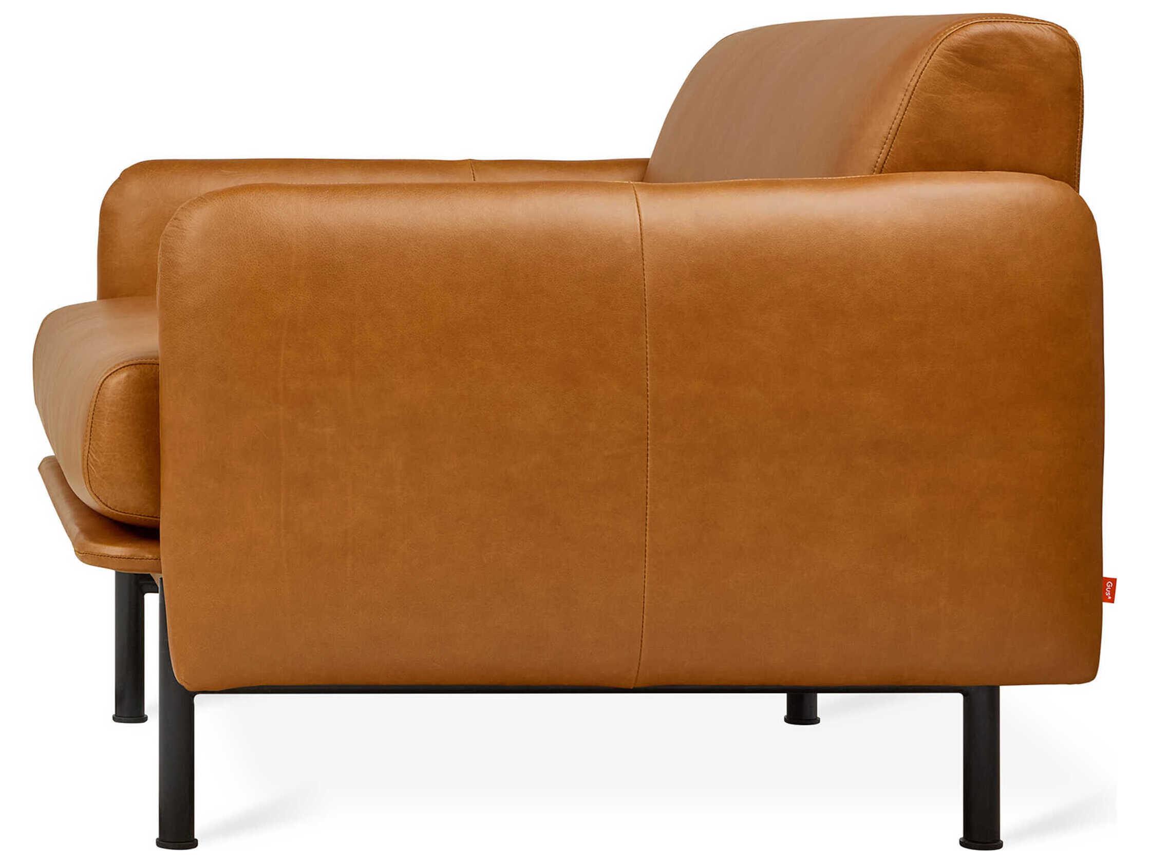 Gus* Modern Foundry Brown Leather Accent Chair