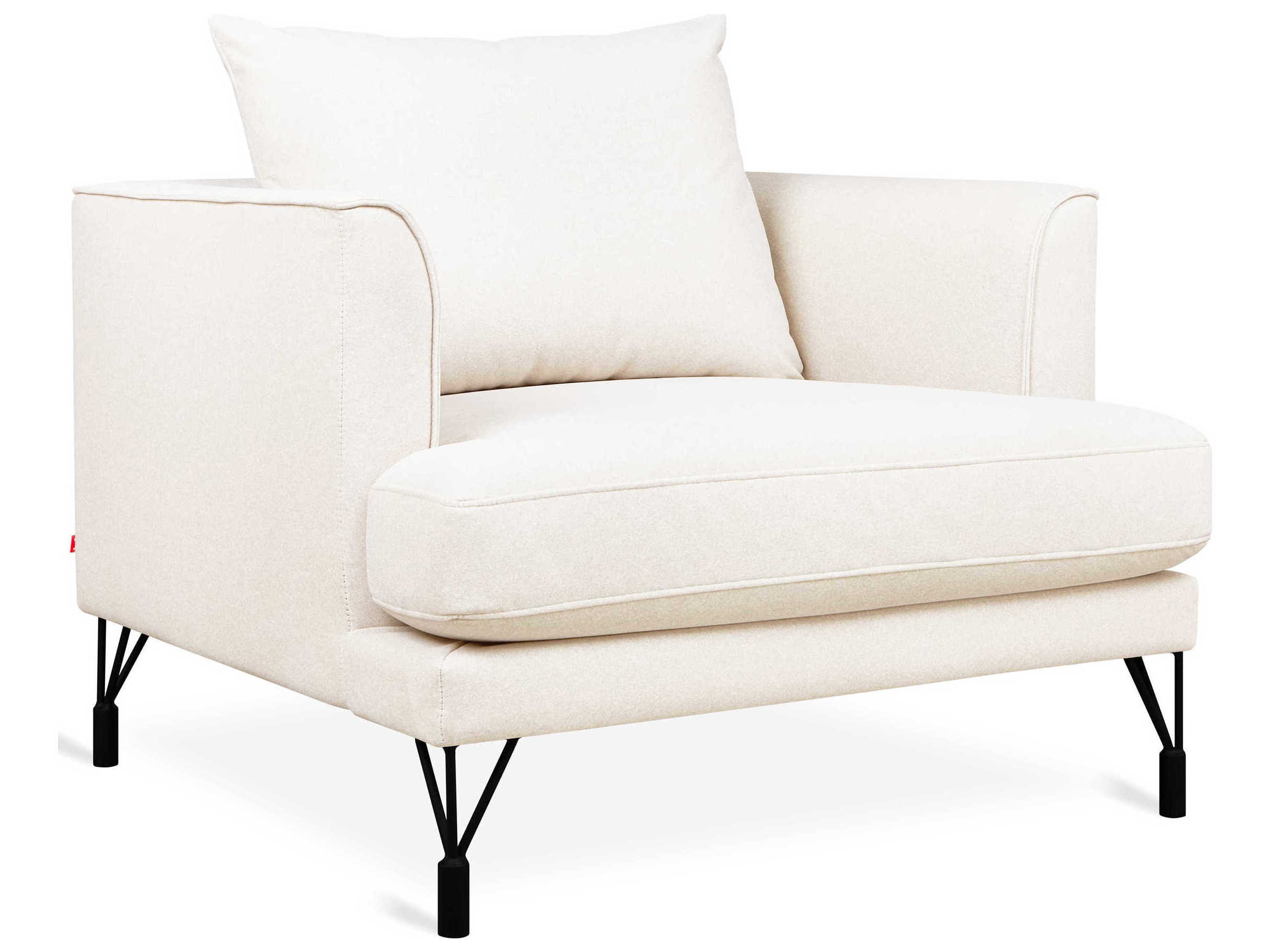 Gus* Modern Highline White Fabric Accent Chair