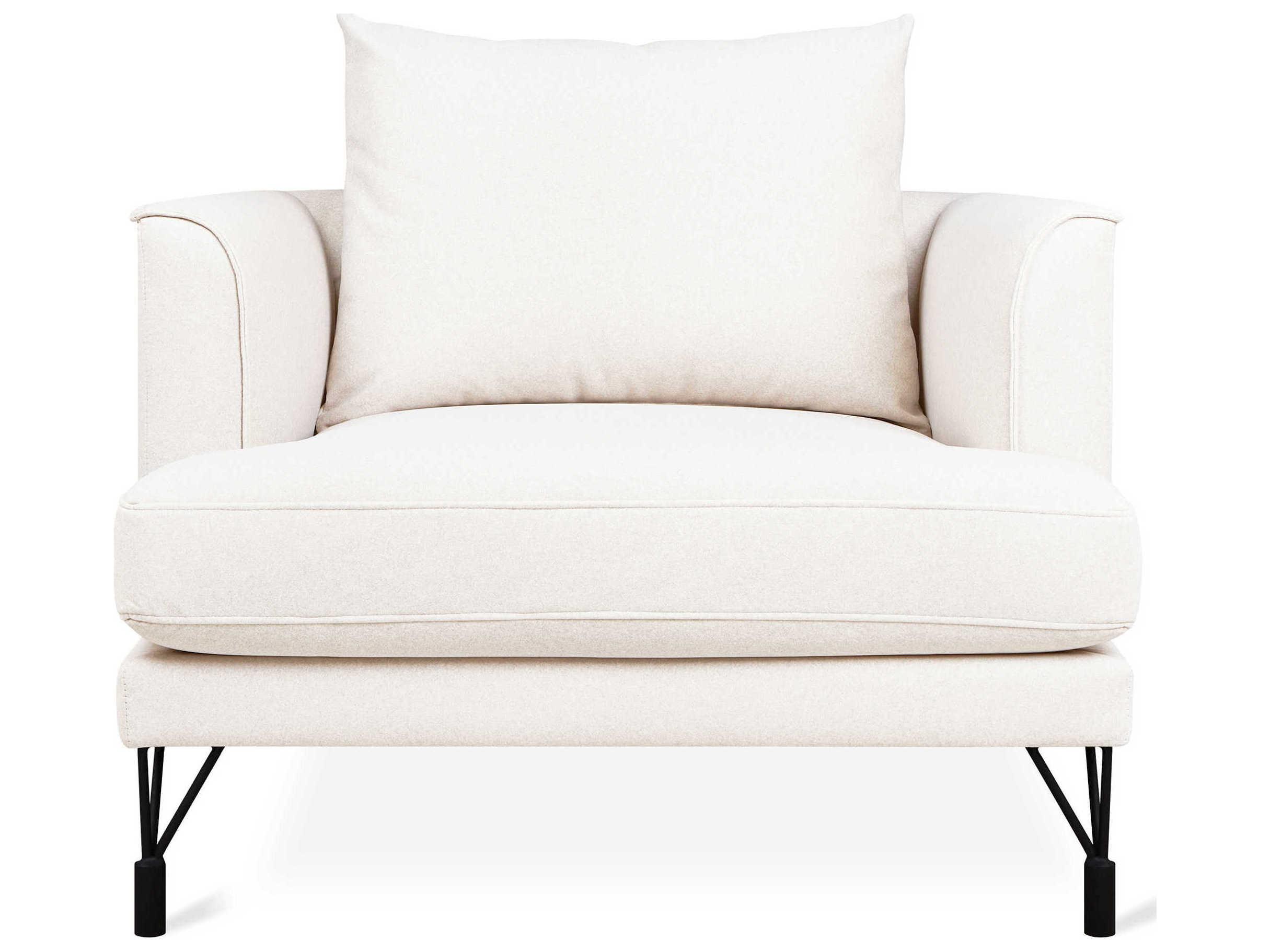 Gus* Modern Highline White Fabric Accent Chair