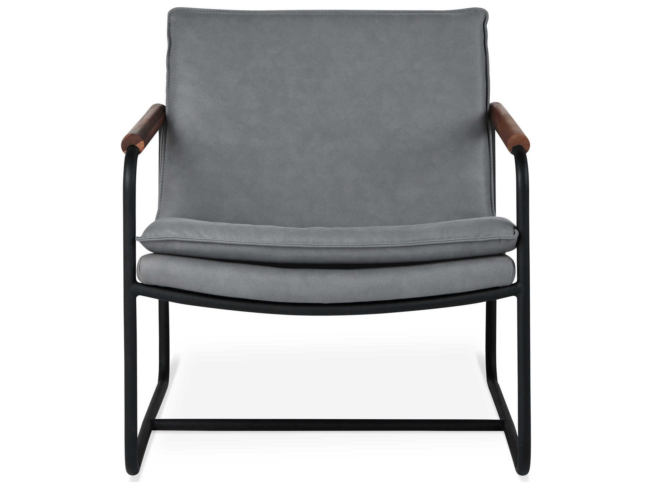 Gus* Modern Kelso Black Leather Accent Chair