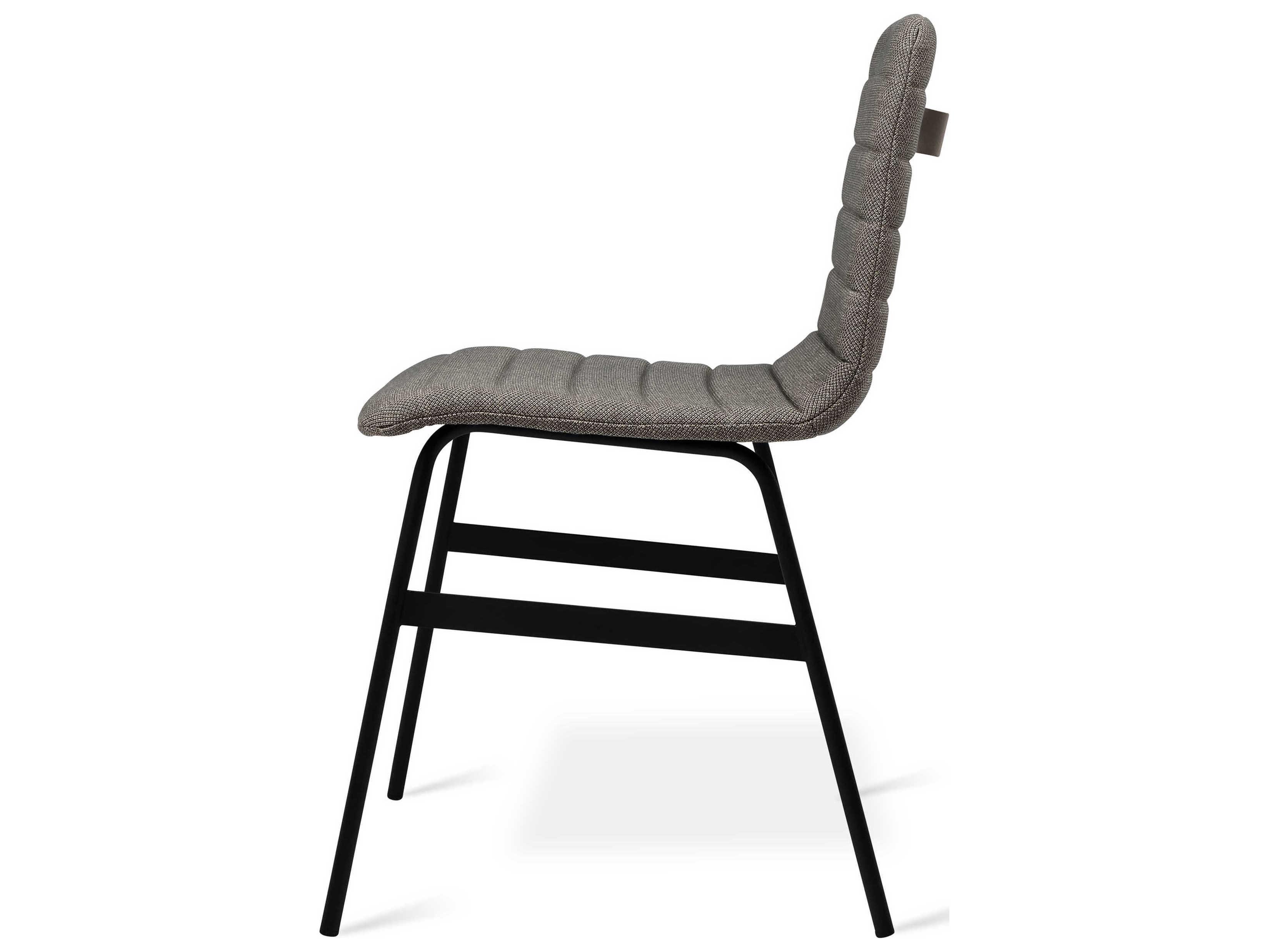 Gus* Modern Lecture Fabric Gray Upholstered Side Dining Chair