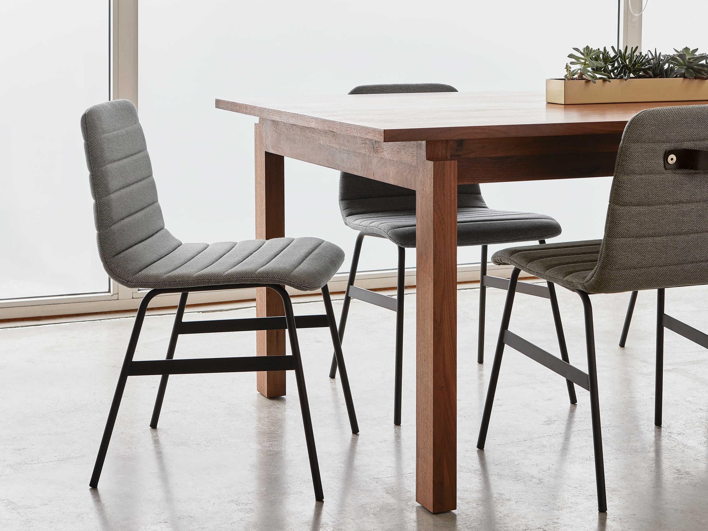 Gus* Modern Lecture Fabric Gray Upholstered Side Dining Chair