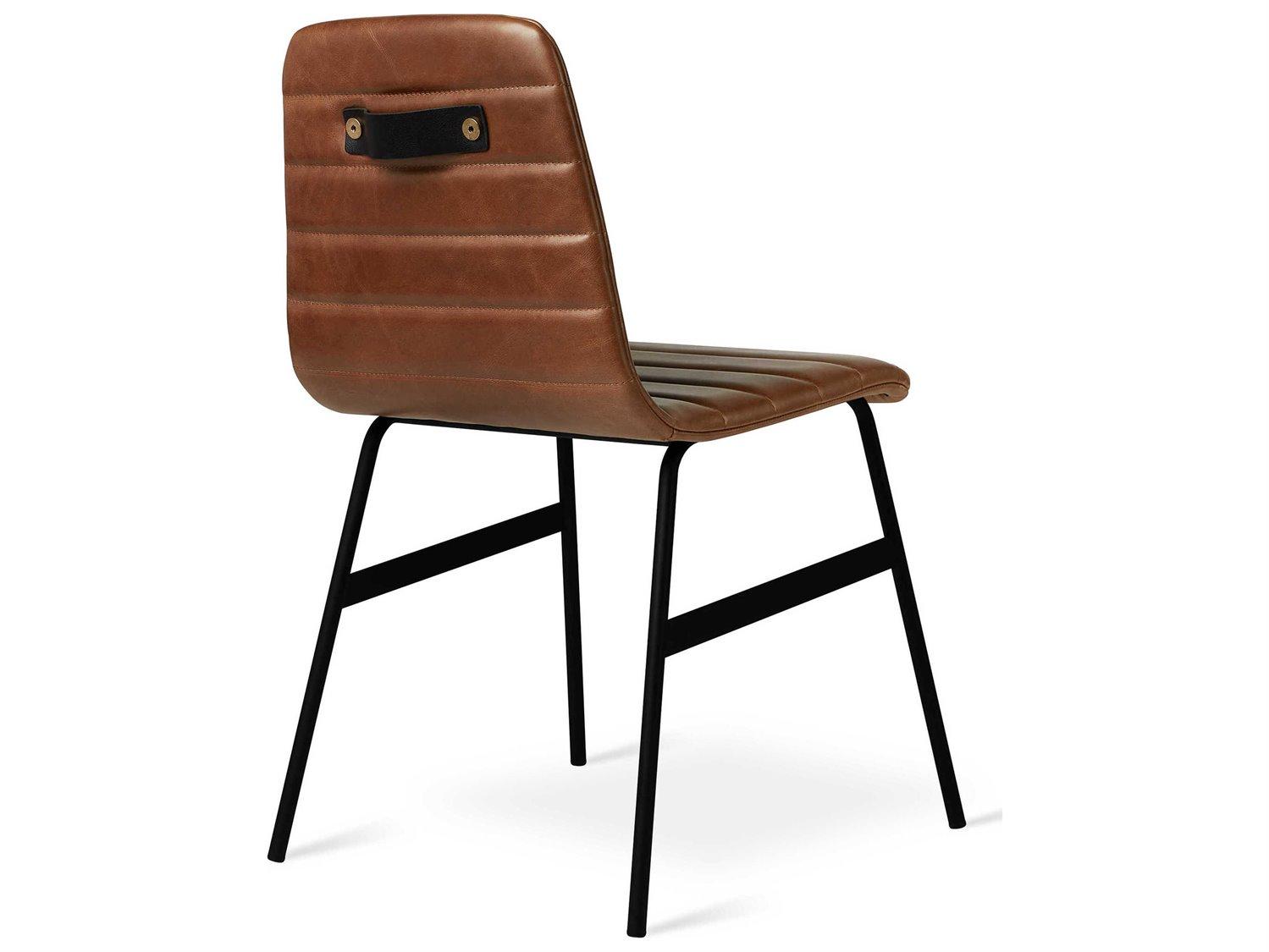 Gus* Modern Lecture Leather Brown Upholstered Side Dining Chair