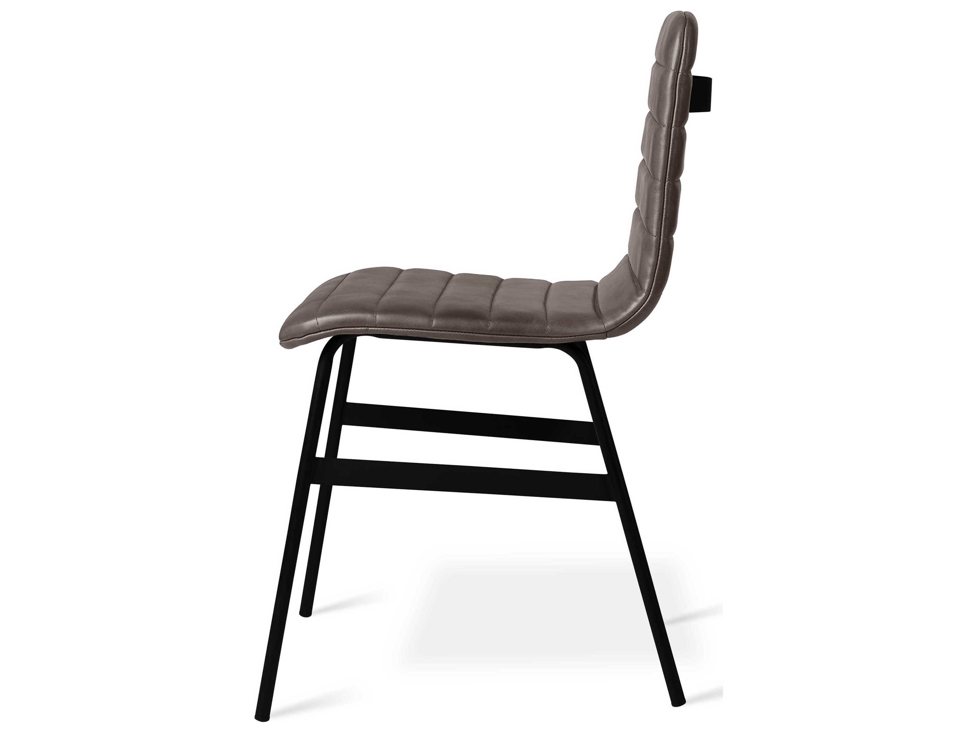 Gus* Modern Lecture Leather Gray Upholstered Side Dining Chair