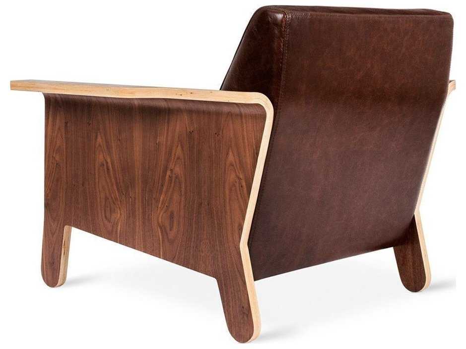 Gus* Modern Lodge Brown Leather Accent Chair