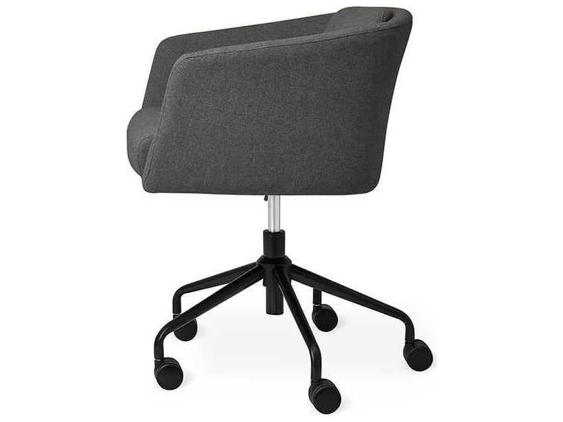 Gus* Modern Radius Gray Upholstered Adjustable Swivel Executive Desk Chair