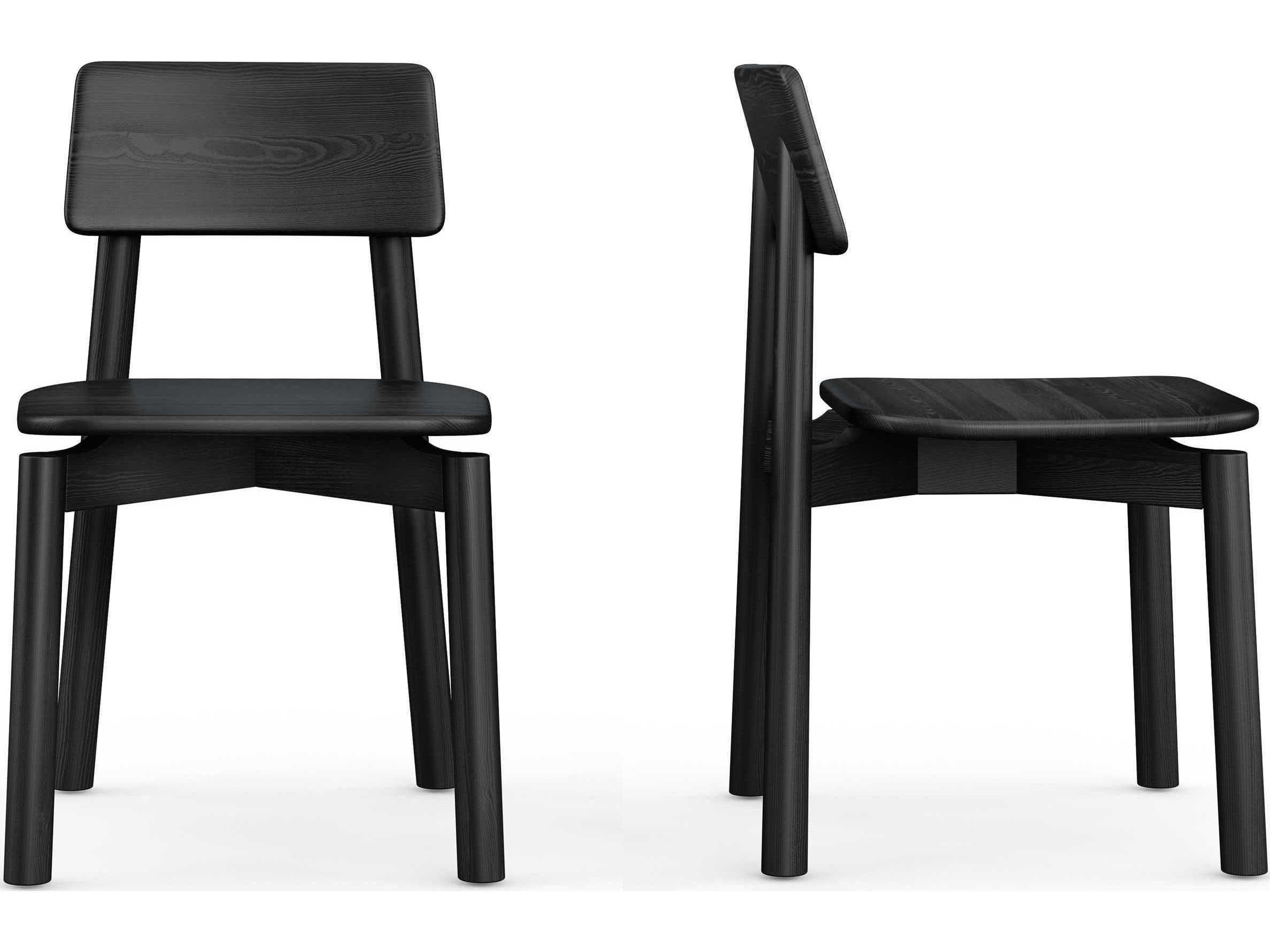 Gus* Modern Ridley Ash Wood Black Side Dining Chair