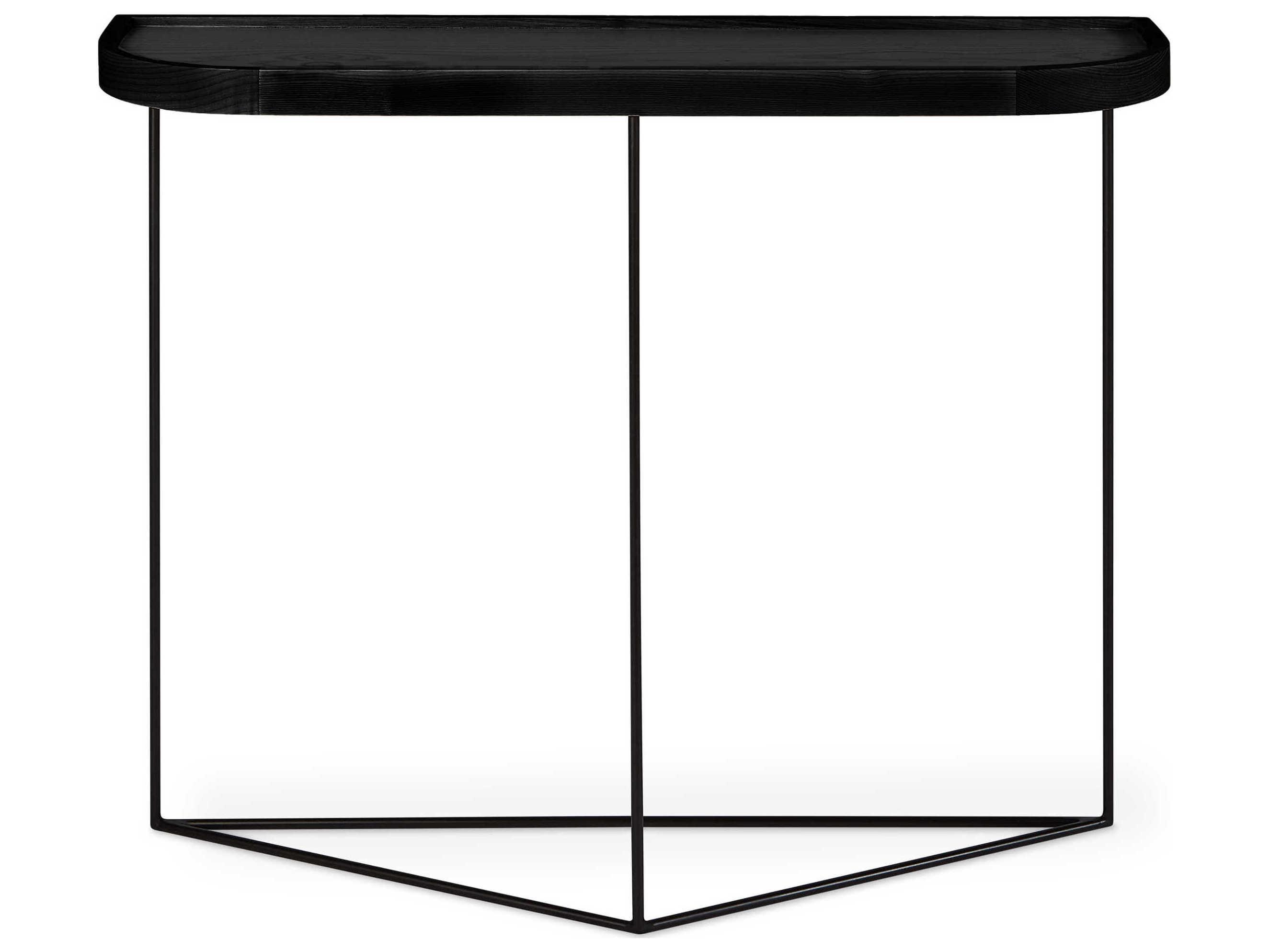 Gus* Modern Porter Demilune Wood Ash Black Console Table