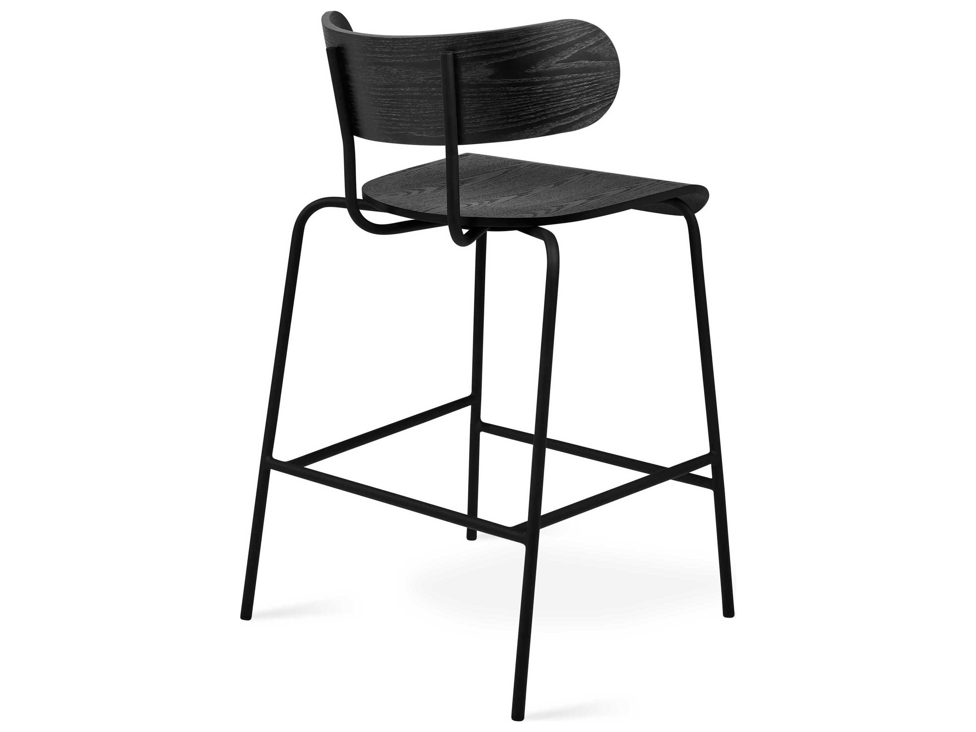 Gus* Modern Bantam Ash Wood Black Counter Stool
