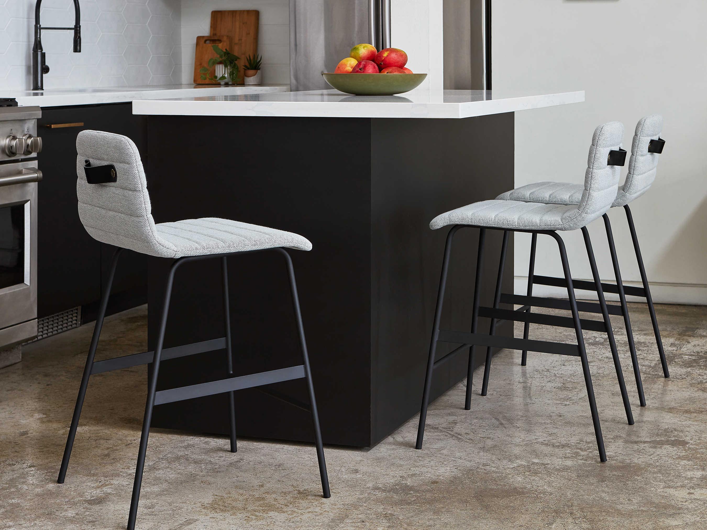 Gus* Modern Lecture Upholstered Pixel Shale Counter Stool