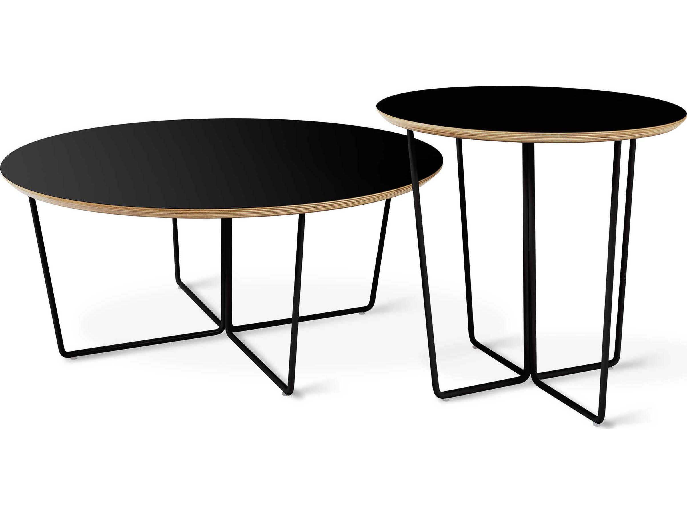 Gus* Modern Array Round Wood Black Coffee Table