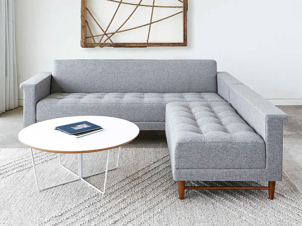 Gus* Modern Array Round Wood White Coffee Table