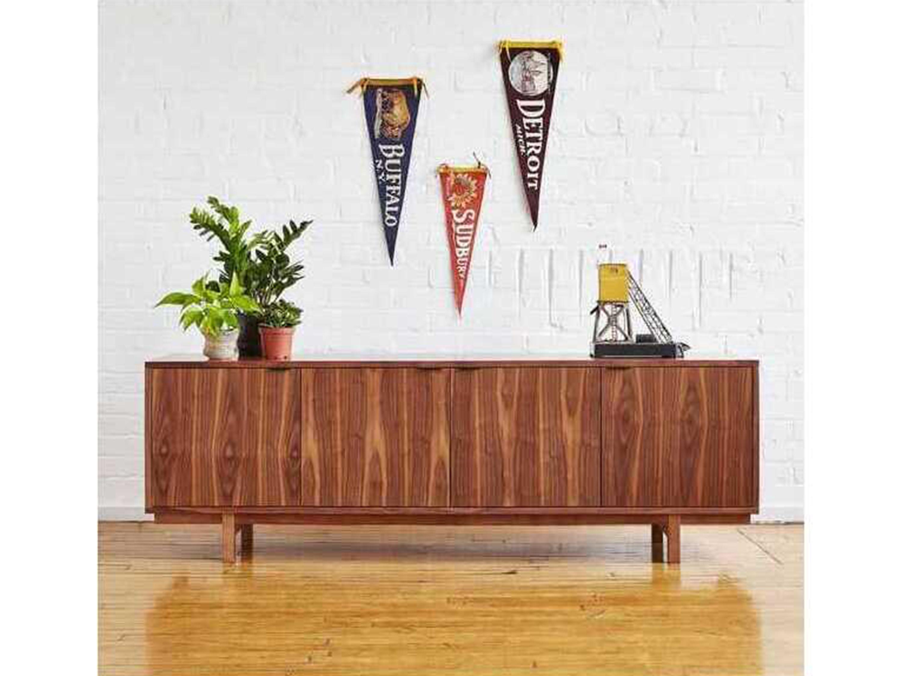 Gus* Modern Belmont 72" Walnut Wood Sideboard