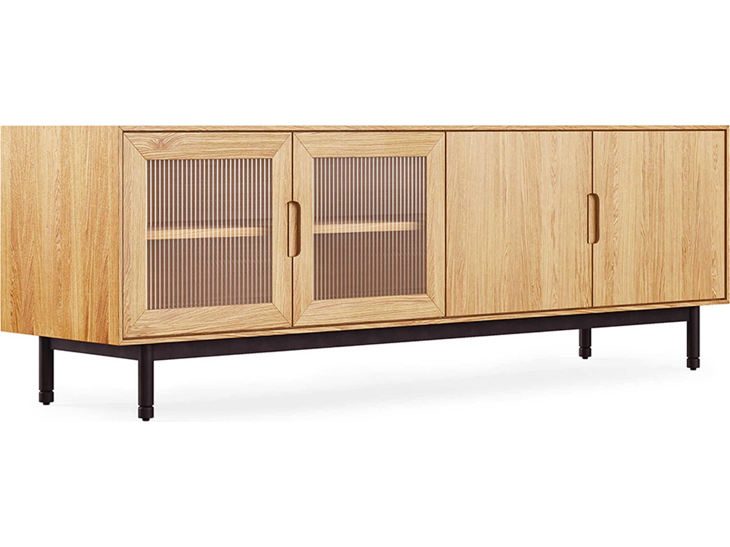 Gus* Modern Munro 72" Oak Wood White Credenza Sideboard