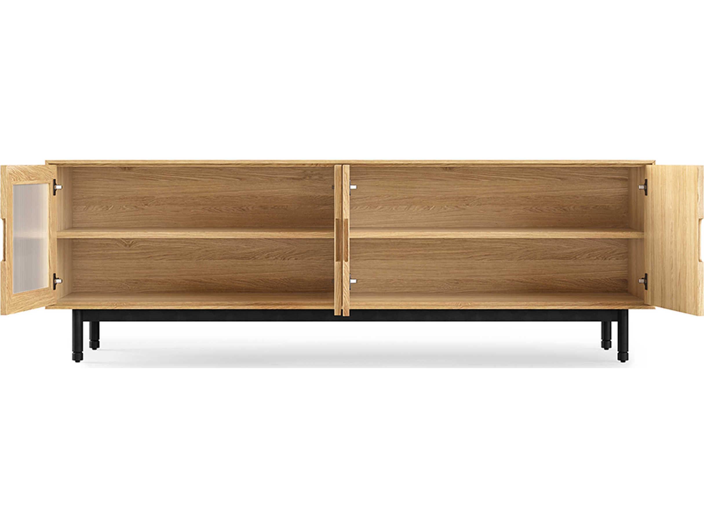 Gus* Modern Munro 72" Oak Wood White Credenza Sideboard