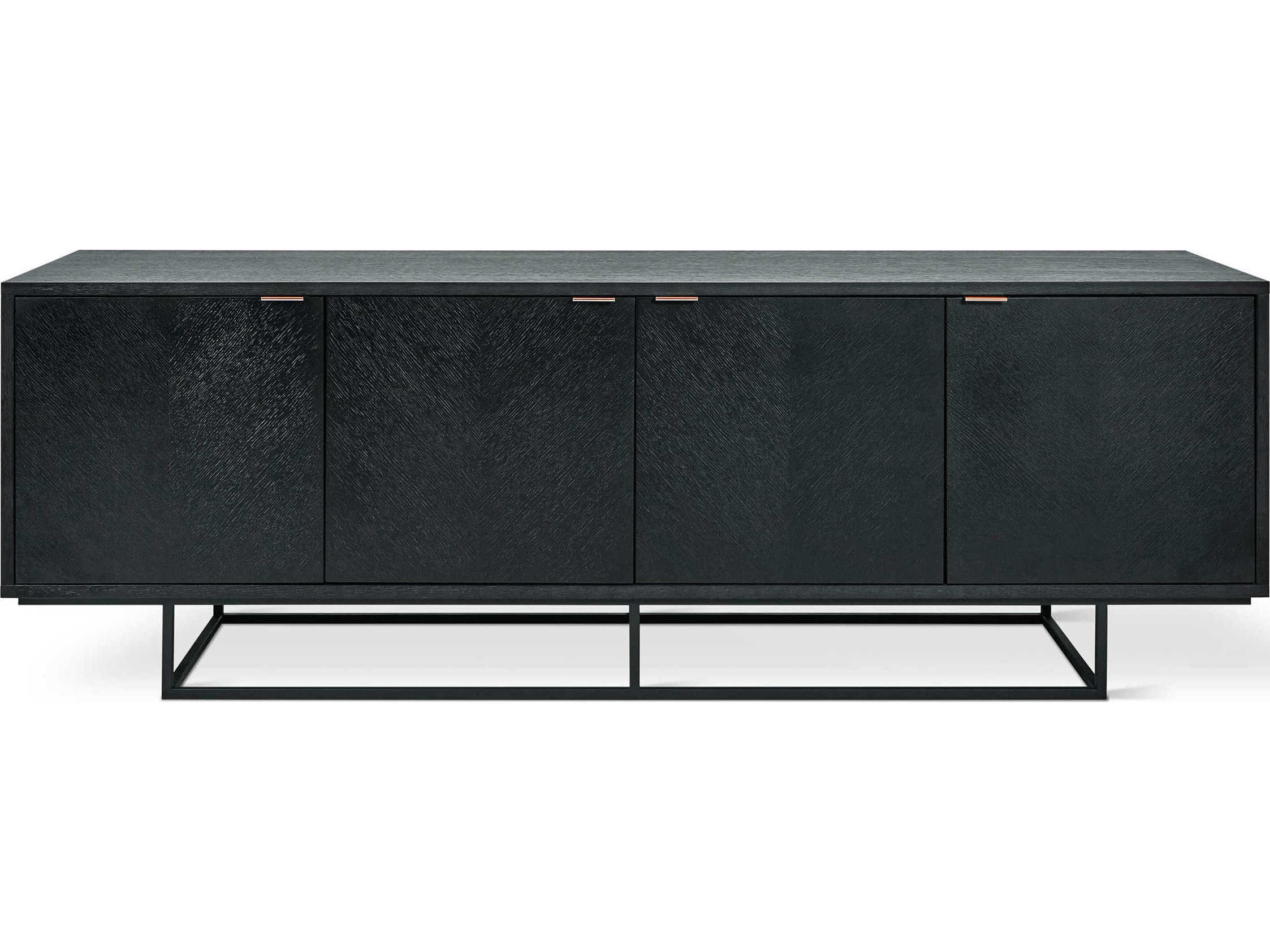 Gus* Modern Myles 72" Oak Wood Black Media Console