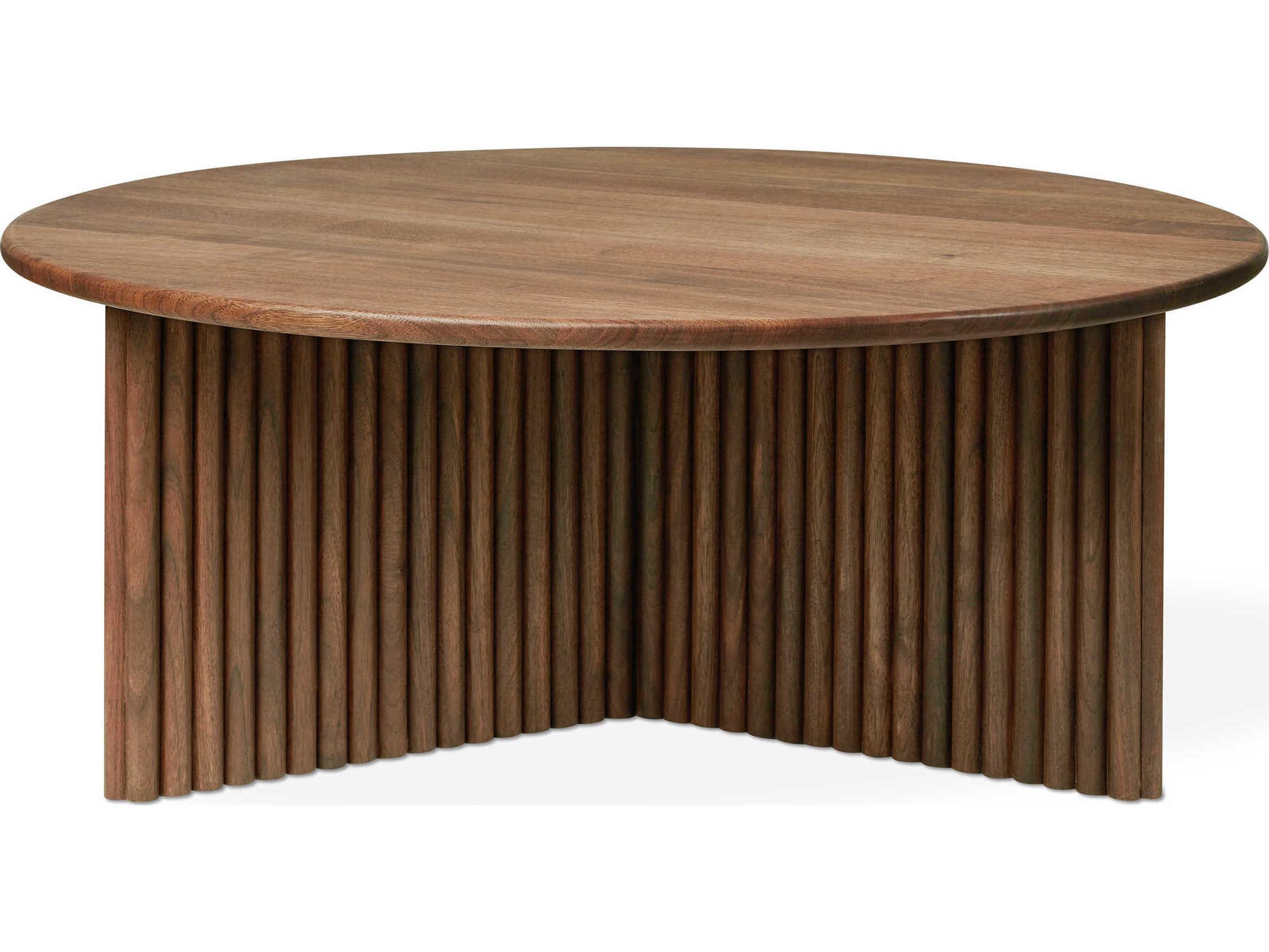 Gus* Modern Odeon Round Wood Walnut Coffee Table