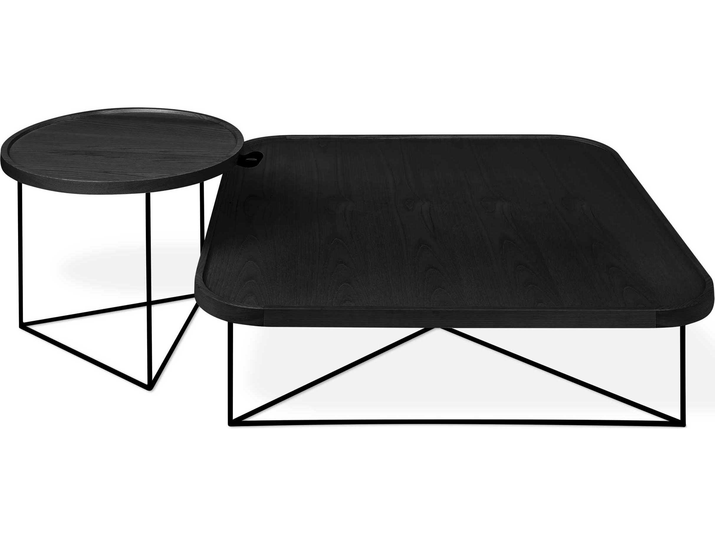 Gus* Modern Porter Round Wood Ash Black End Table