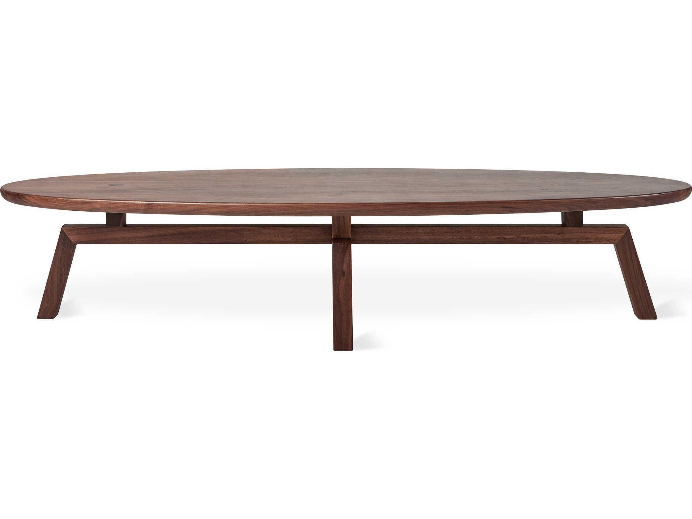 Gus* Modern Solana Oval Wood Walnut Coffee Table