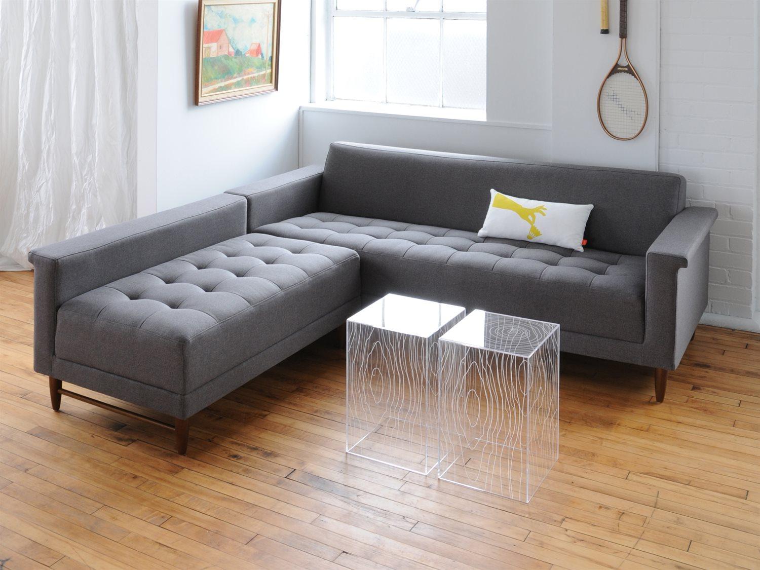 Gus* Modern Timber Square Glass Clear Acrylic End Table