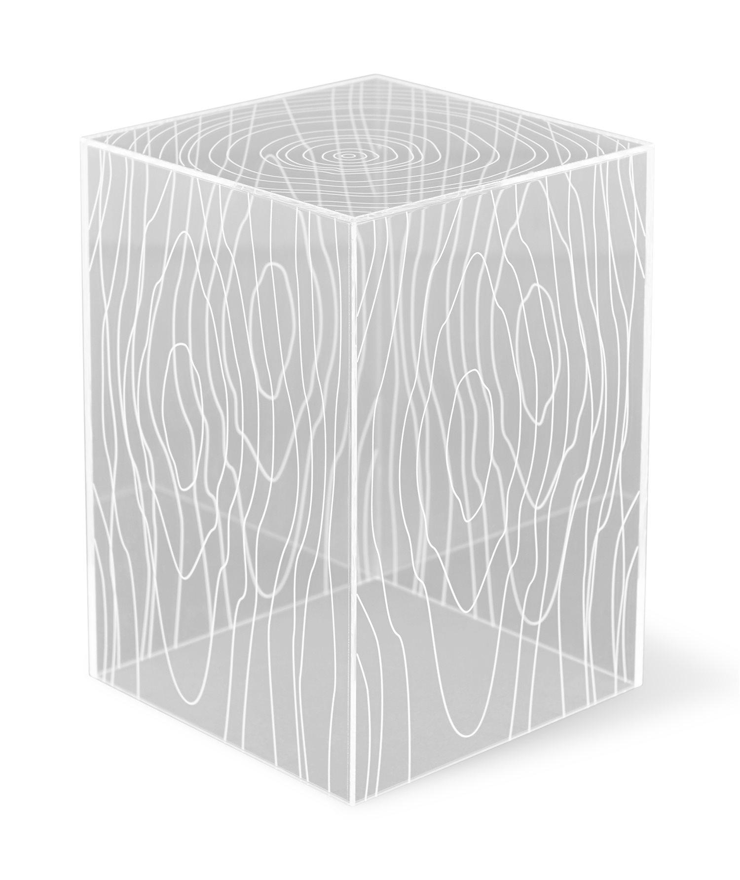 Gus* Modern Timber Square Glass Clear Acrylic End Table