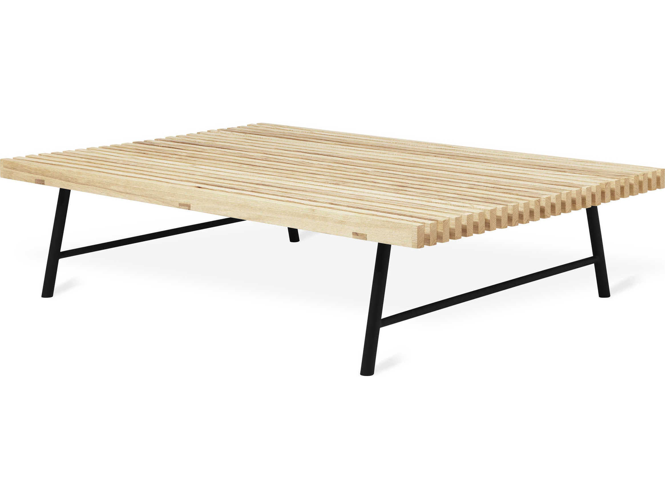 Gus* Modern Transit Rectangular Wood Black Ash Natural Coffee Table