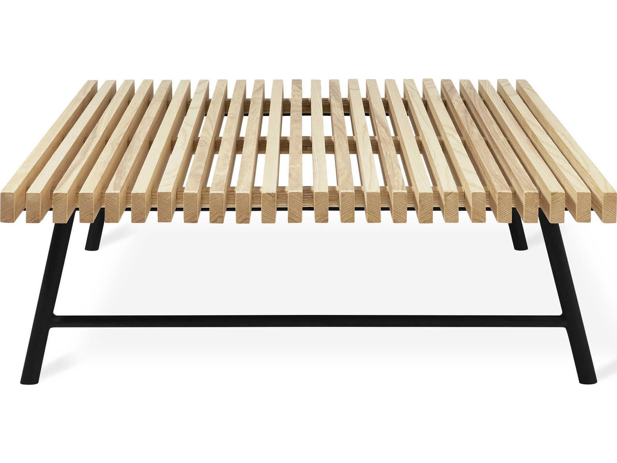 Gus* Modern Transit Rectangular Wood Black Ash Natural Coffee Table