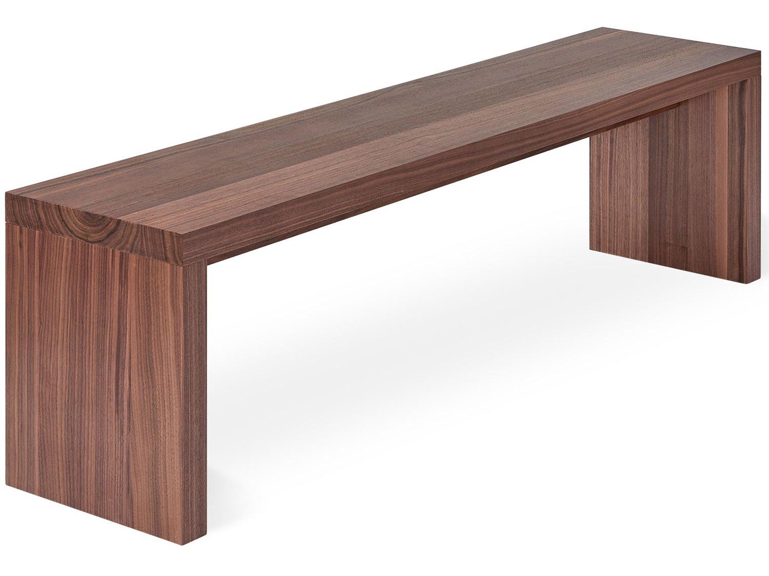 Gus* Modern Plank Walnut Brown Accent Bench