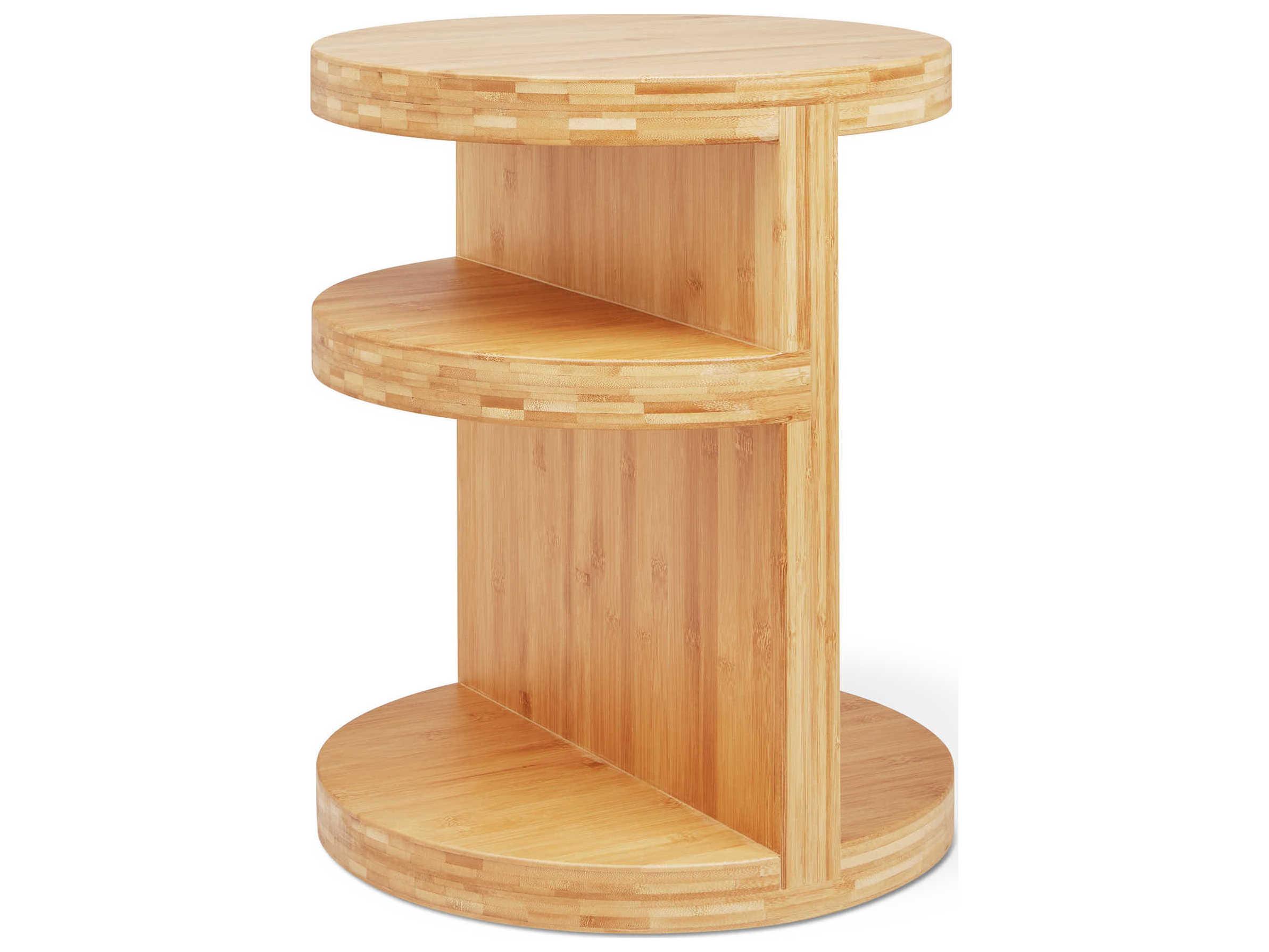 Gus* Modern Monument Round Wood Natural Bamboo End Table