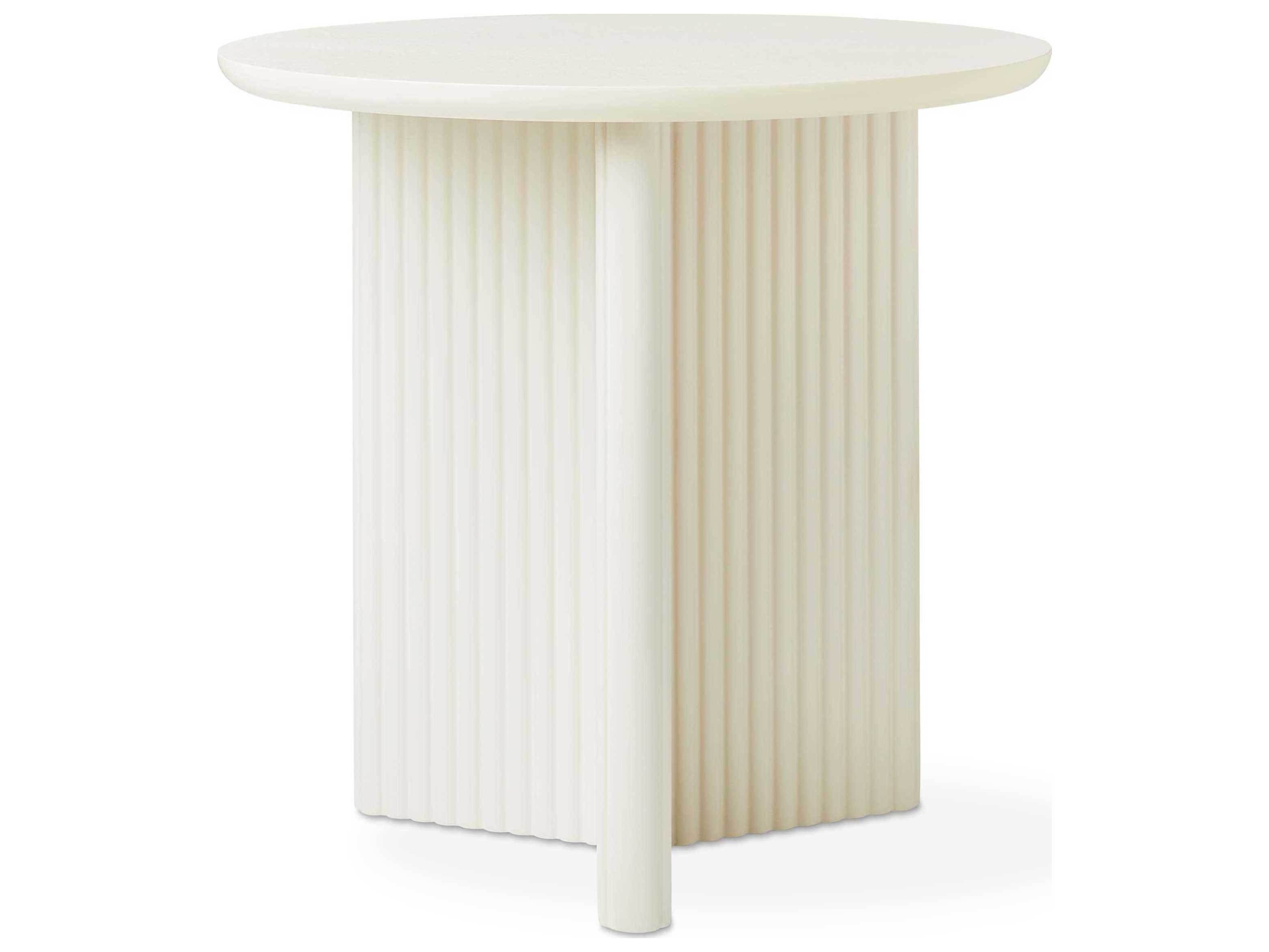 Gus* Modern Odeon Round Wood Pearl End Table