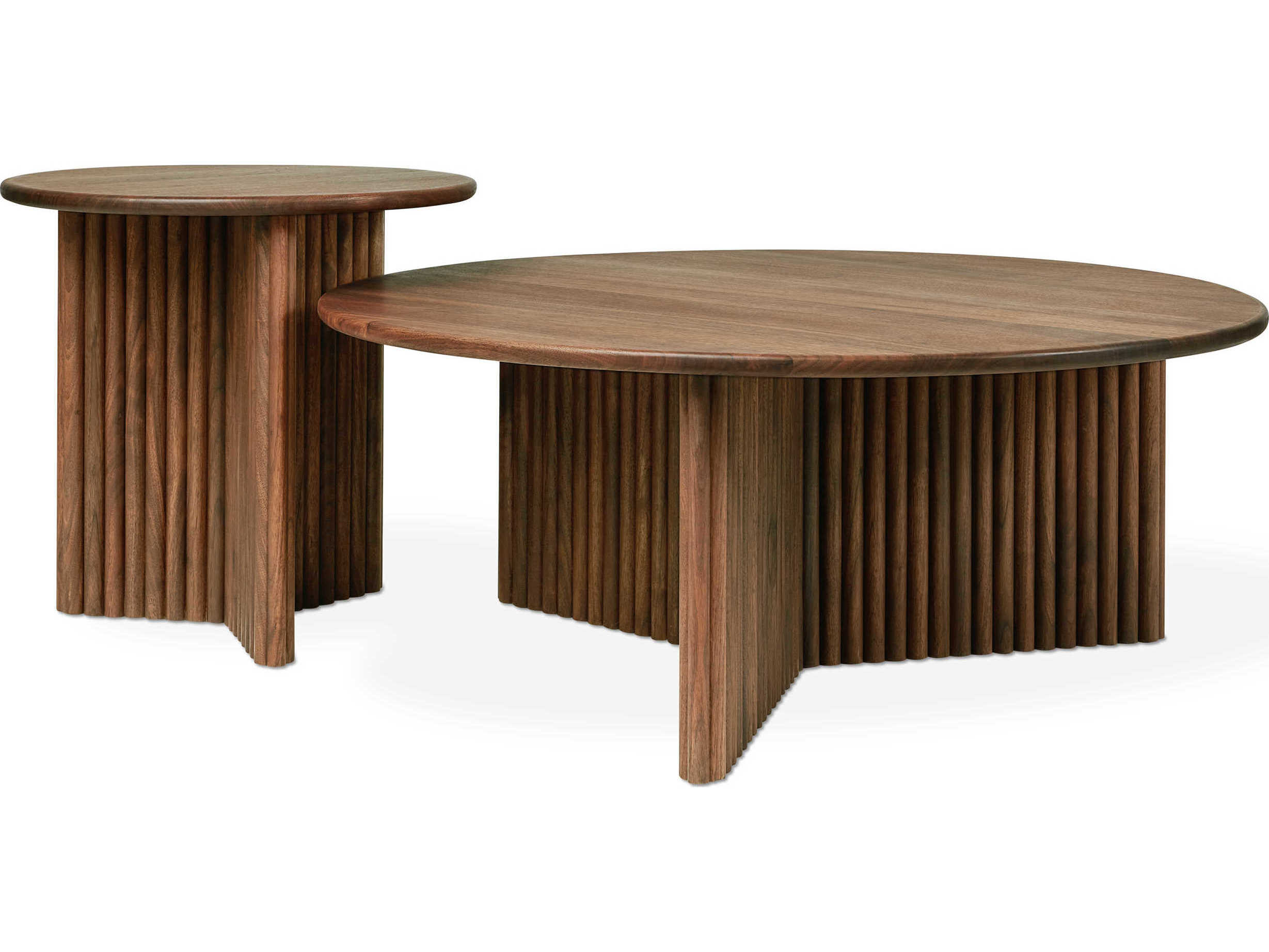 Gus* Modern Odeon Round Wood Walnut End Table