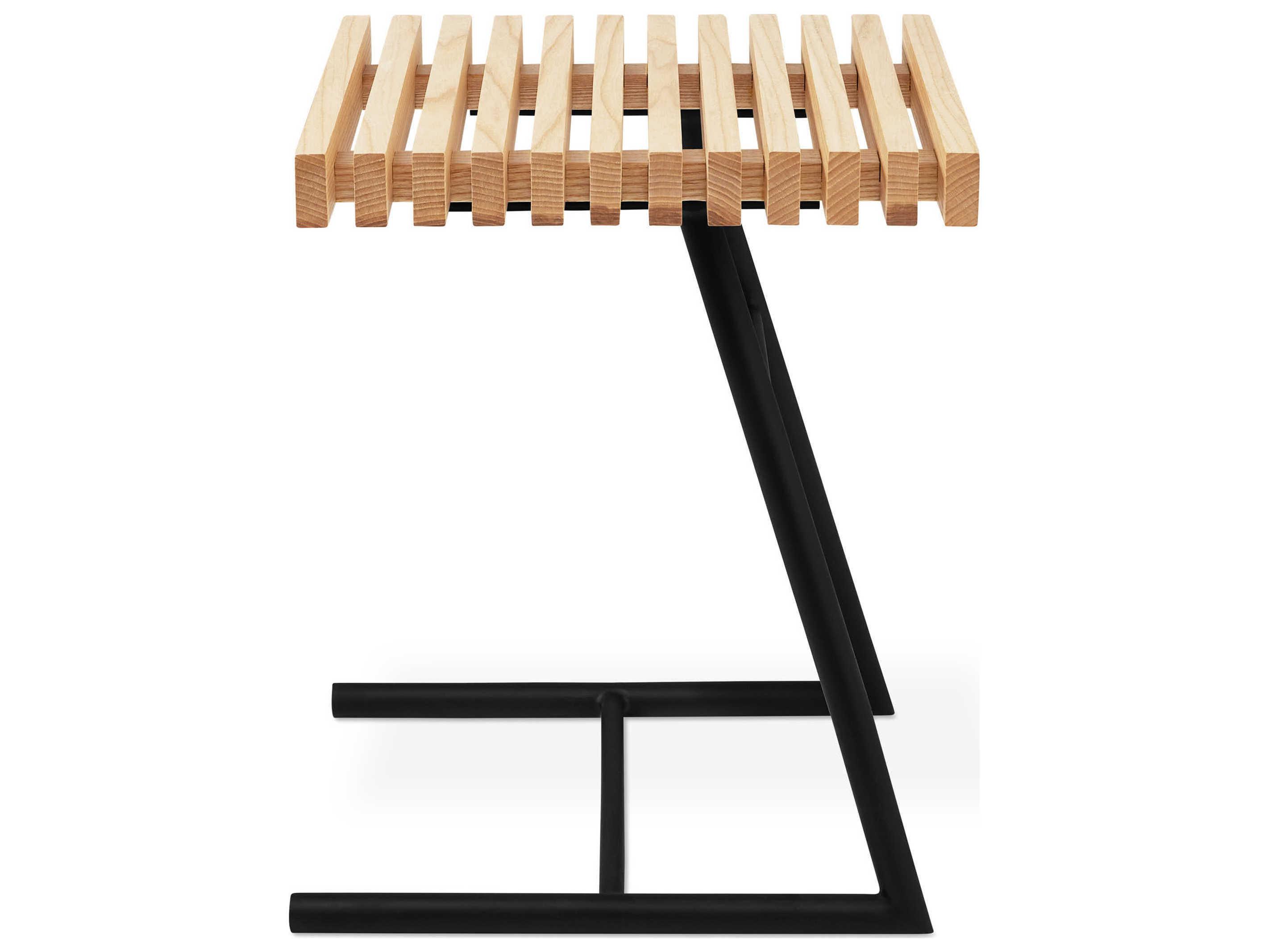 Gus* Modern Transit Square Wood Black Ash Natural End Table