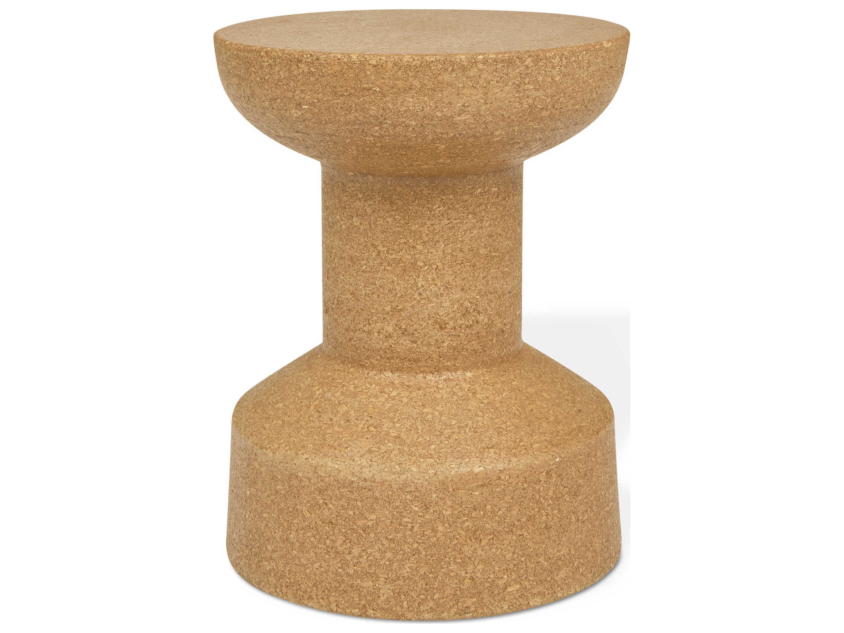Gus* Modern Trophy Round Wood Cork Honey End Table