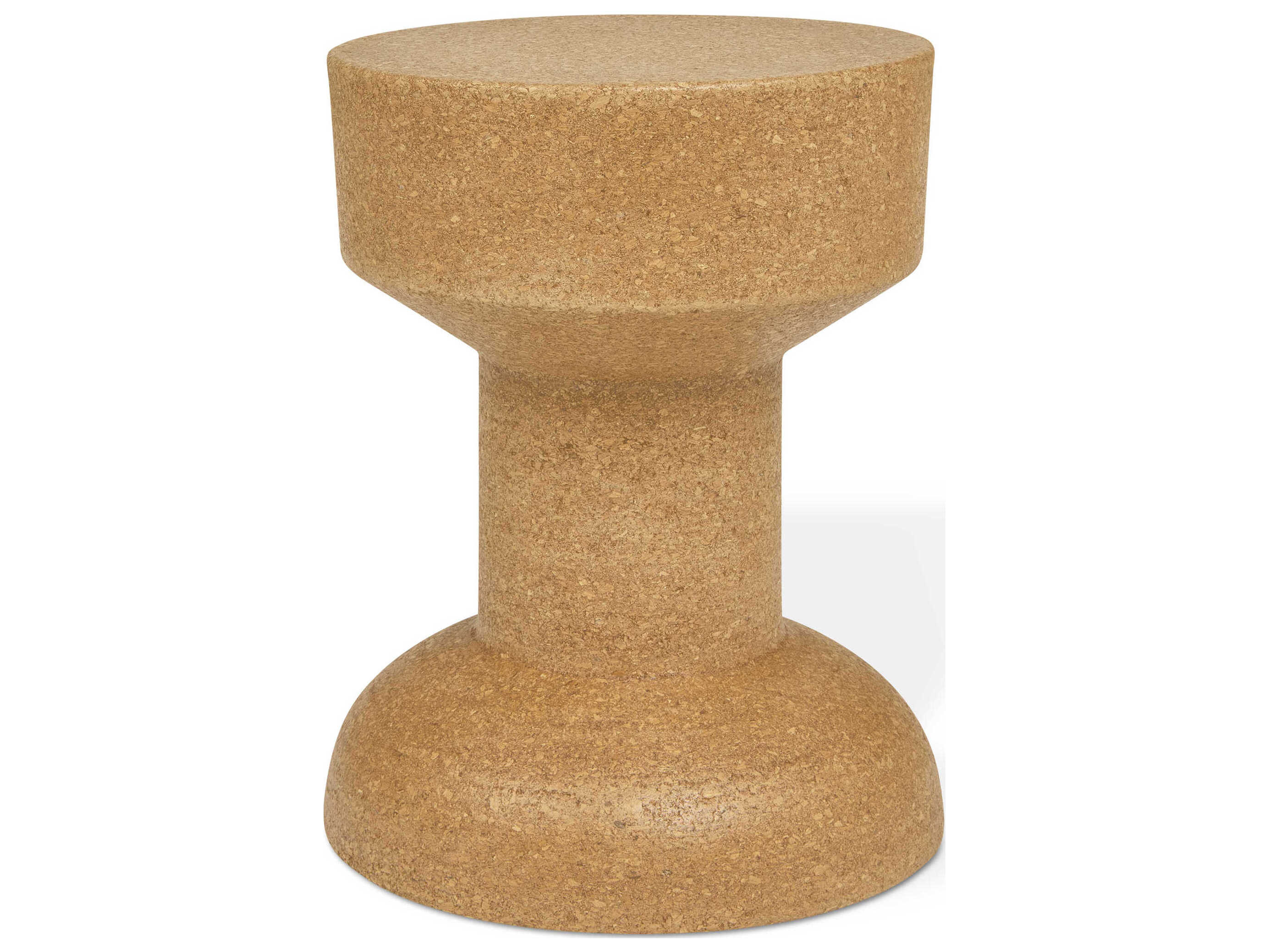 Gus* Modern Trophy Round Wood Cork Honey End Table