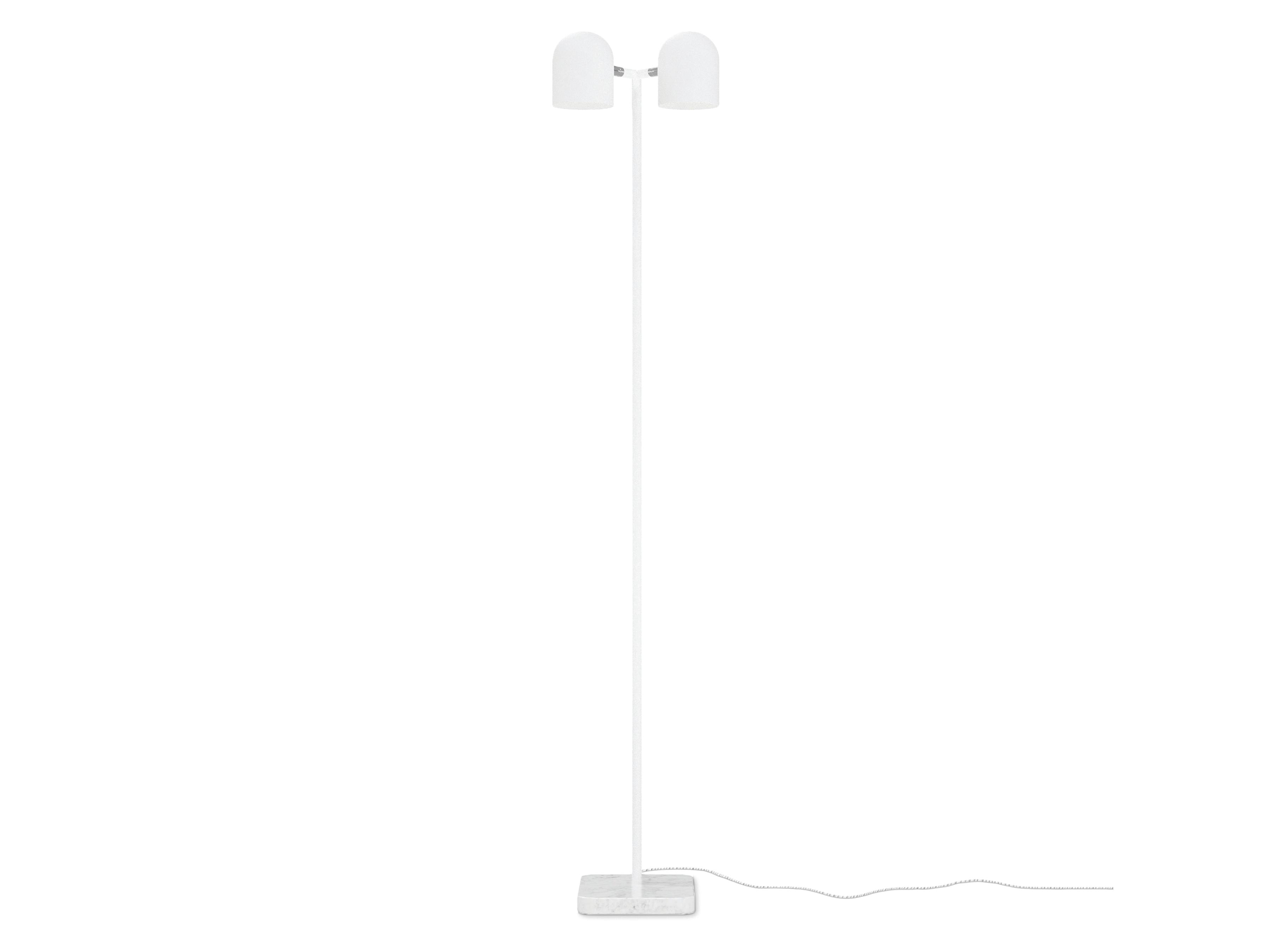 Gus* Modern Tandem Bianca Marble White LED Floor Lamp