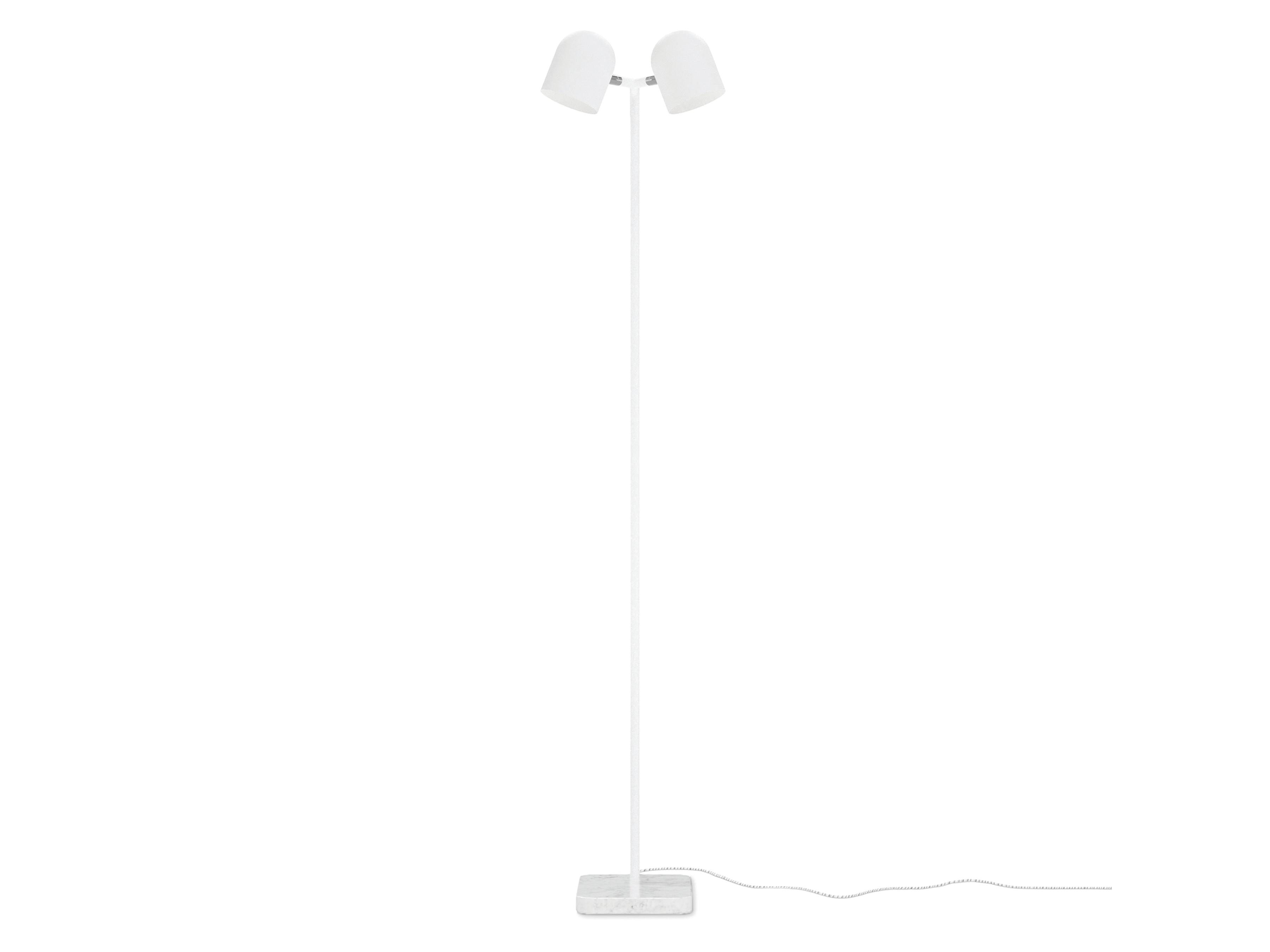 Gus* Modern Tandem Bianca Marble White LED Floor Lamp